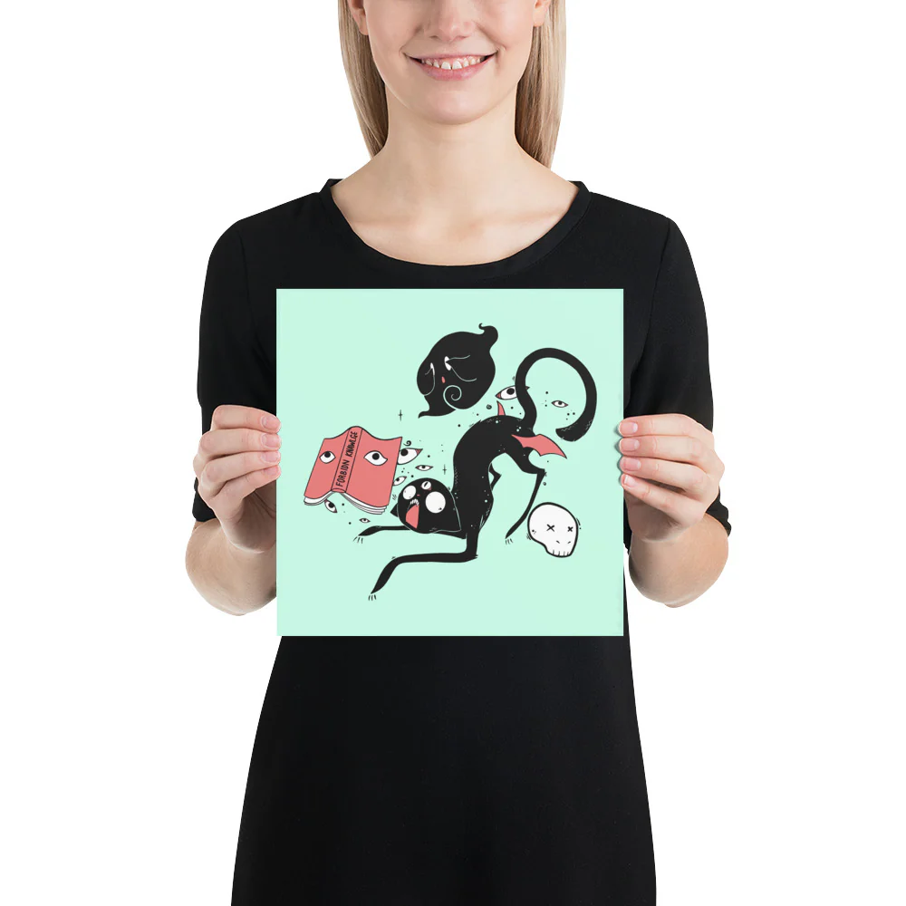 Kuro Black Cat, Matte Art Print Poster - Image 3