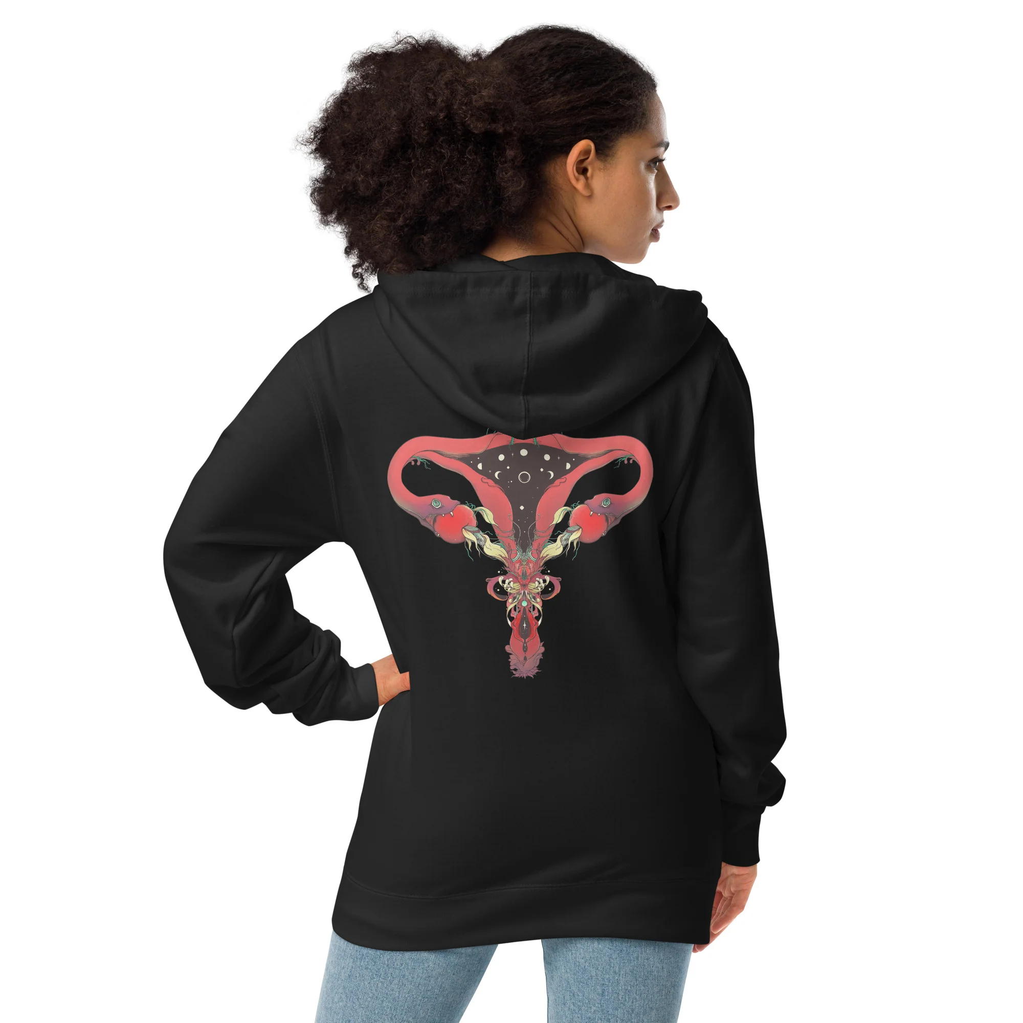 Lilith, Unisex Fleece Zip-Up Hoodie - Image 2