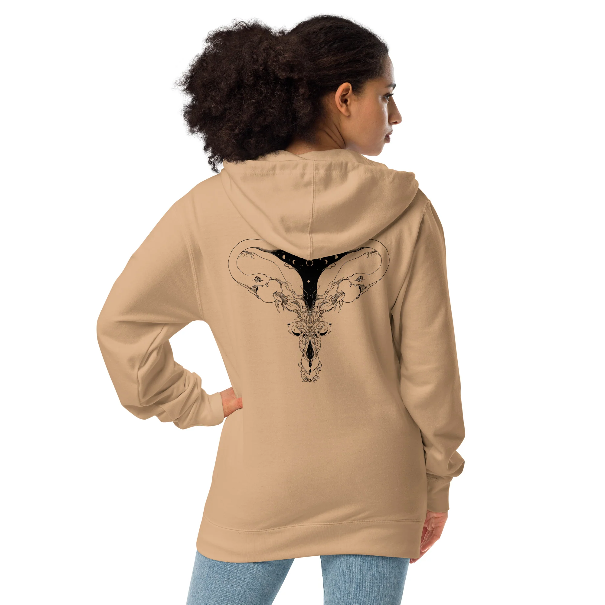 Lilith, Unisex Fleece Zip-Up Hoodie - Image 2