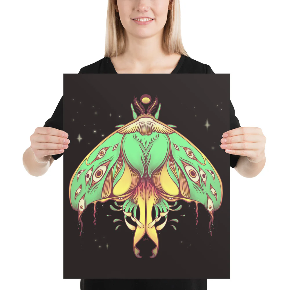 Luna Moth, Matte Art Print Poster - Image 3