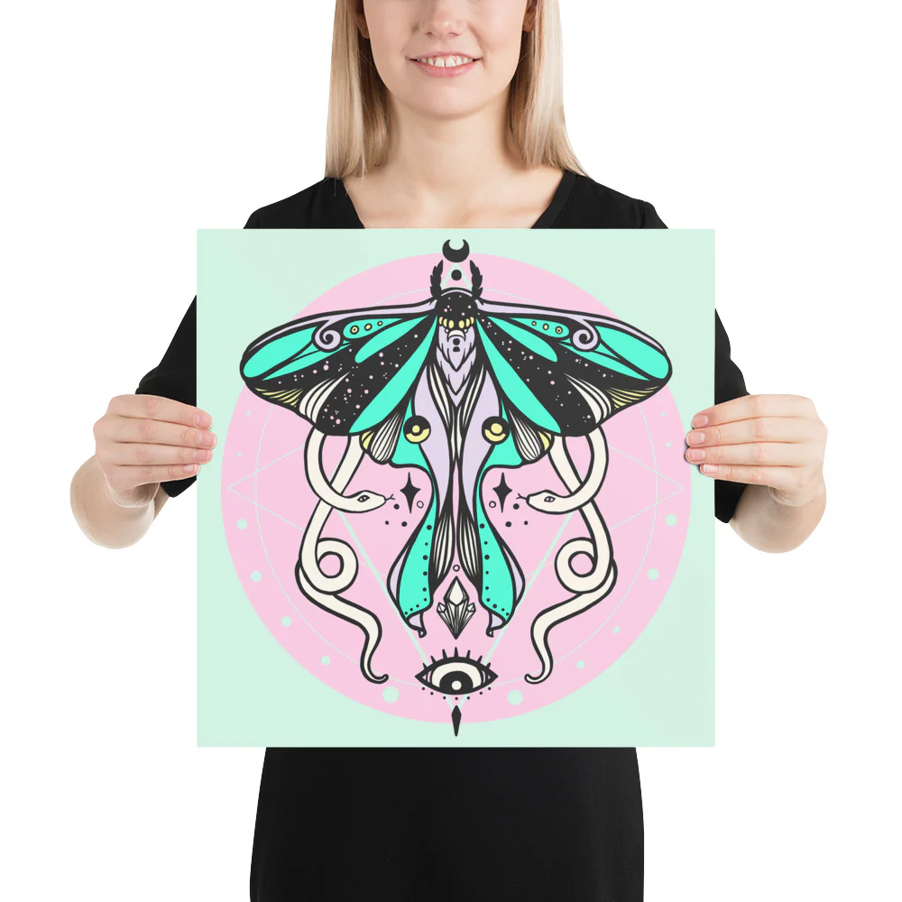 Luna Moth, Matte Art Print Poster - Image 6