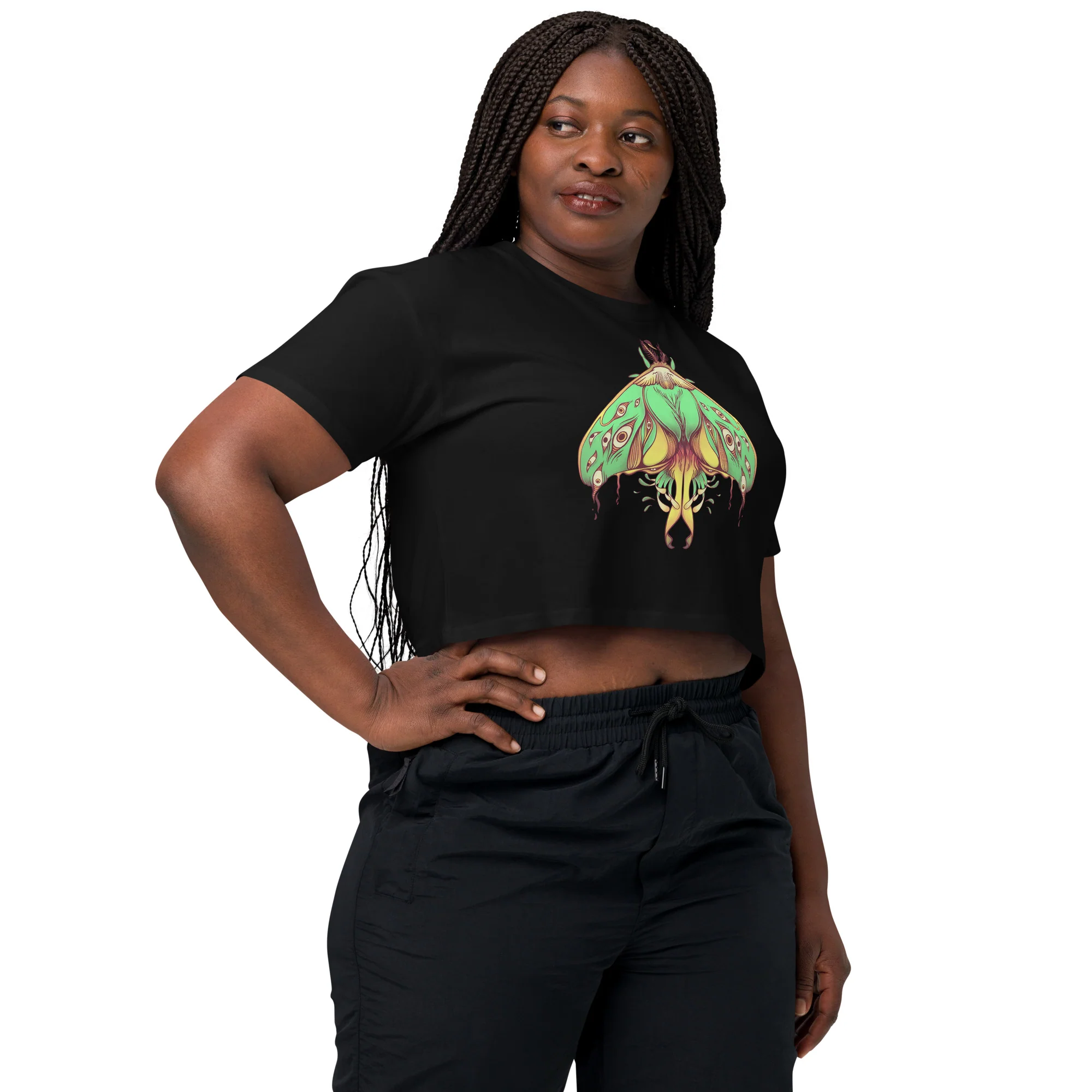 Luna Moth, Relaxed Crop Top - Image 4