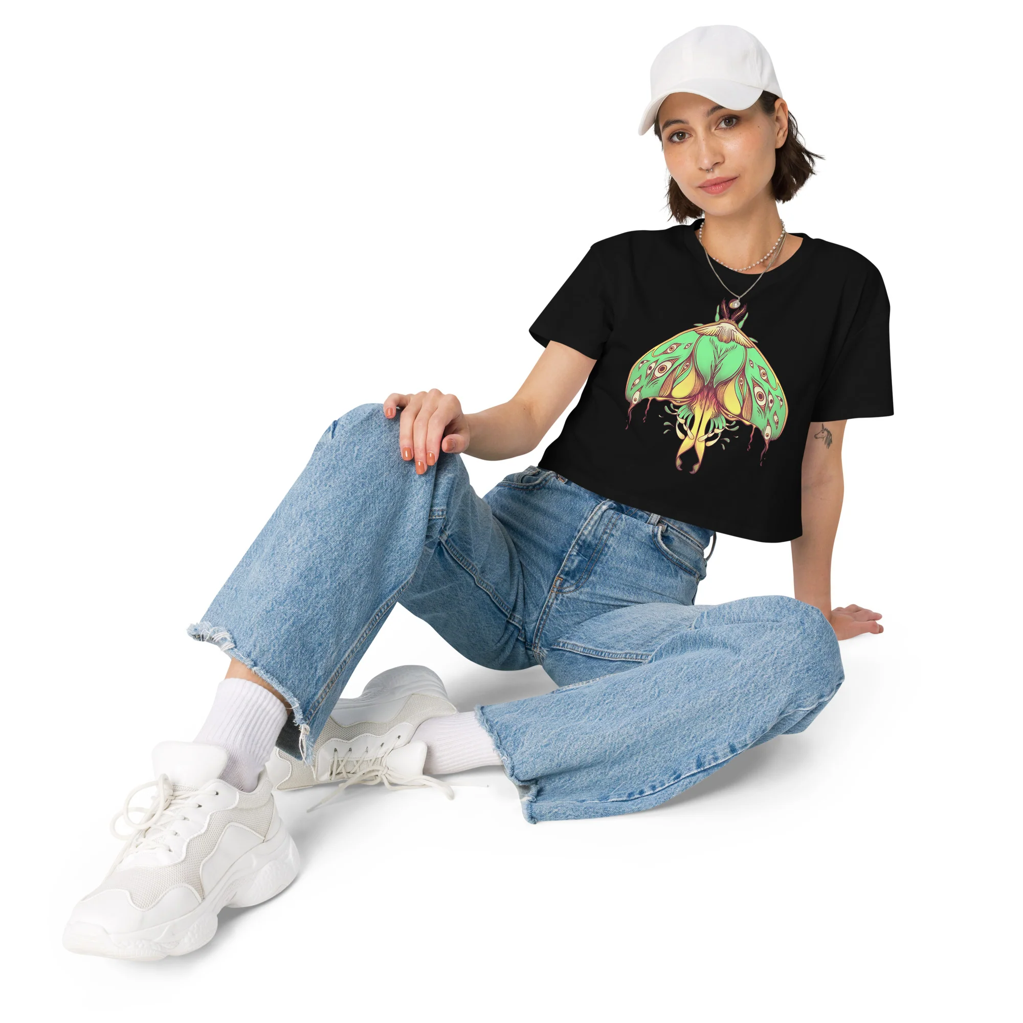 Luna Moth, Relaxed Crop Top - Image 6