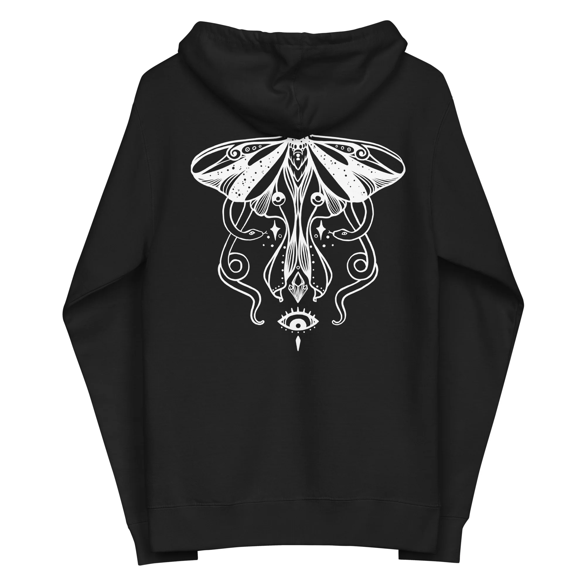 Luna Moth, Unisex Fleece Zip-Up Hoodie - Image 2