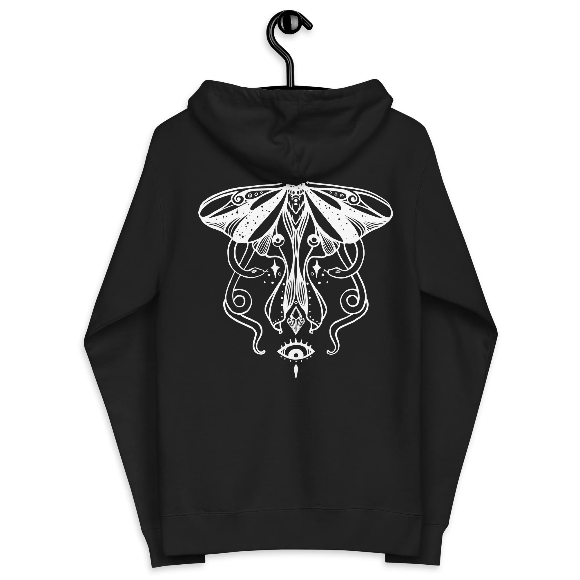 Luna Moth, Unisex Fleece Zip-Up Hoodie - Image 5