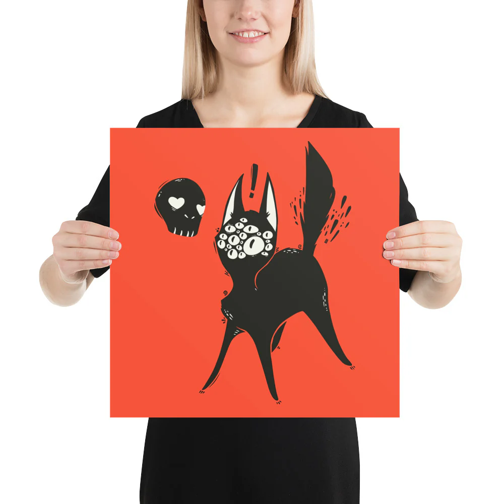 Many Eyed Cat, Matte Art Print Poster - Image 6