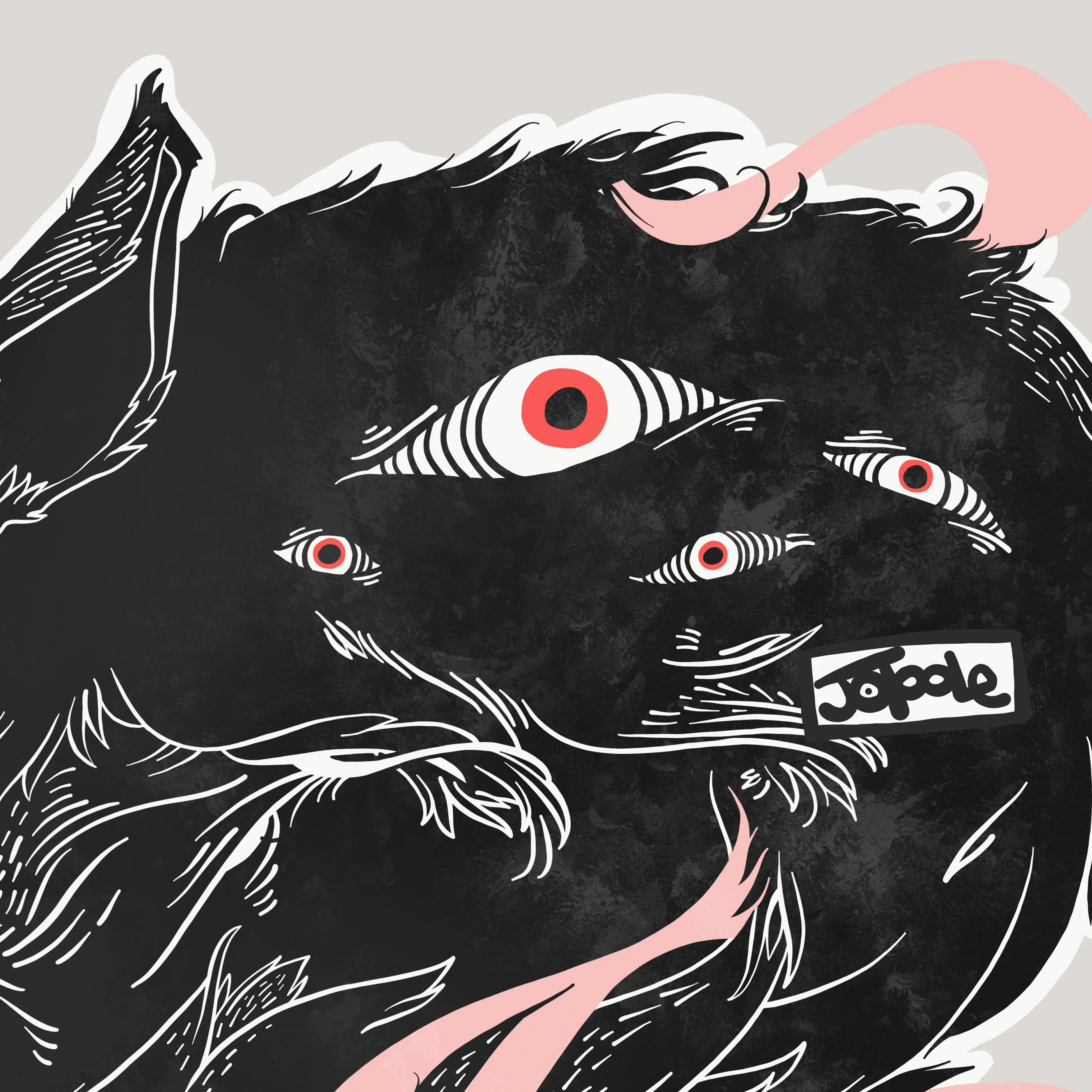 Many Eyes, Many Wolves, White, Unisex T-Shirt - Image 4