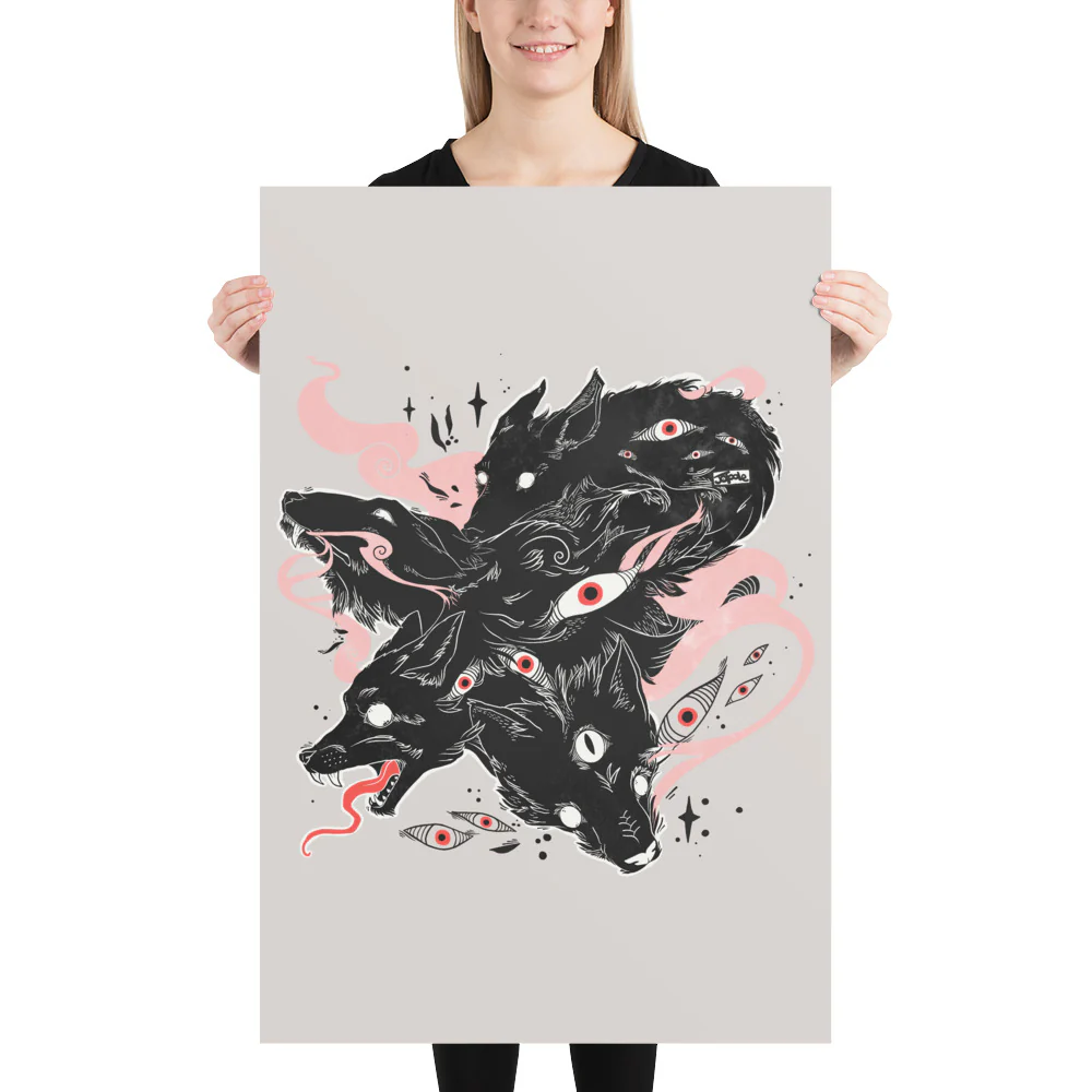 Many Eyes Many Black Wolves Matte Art Print Poster - Image 10