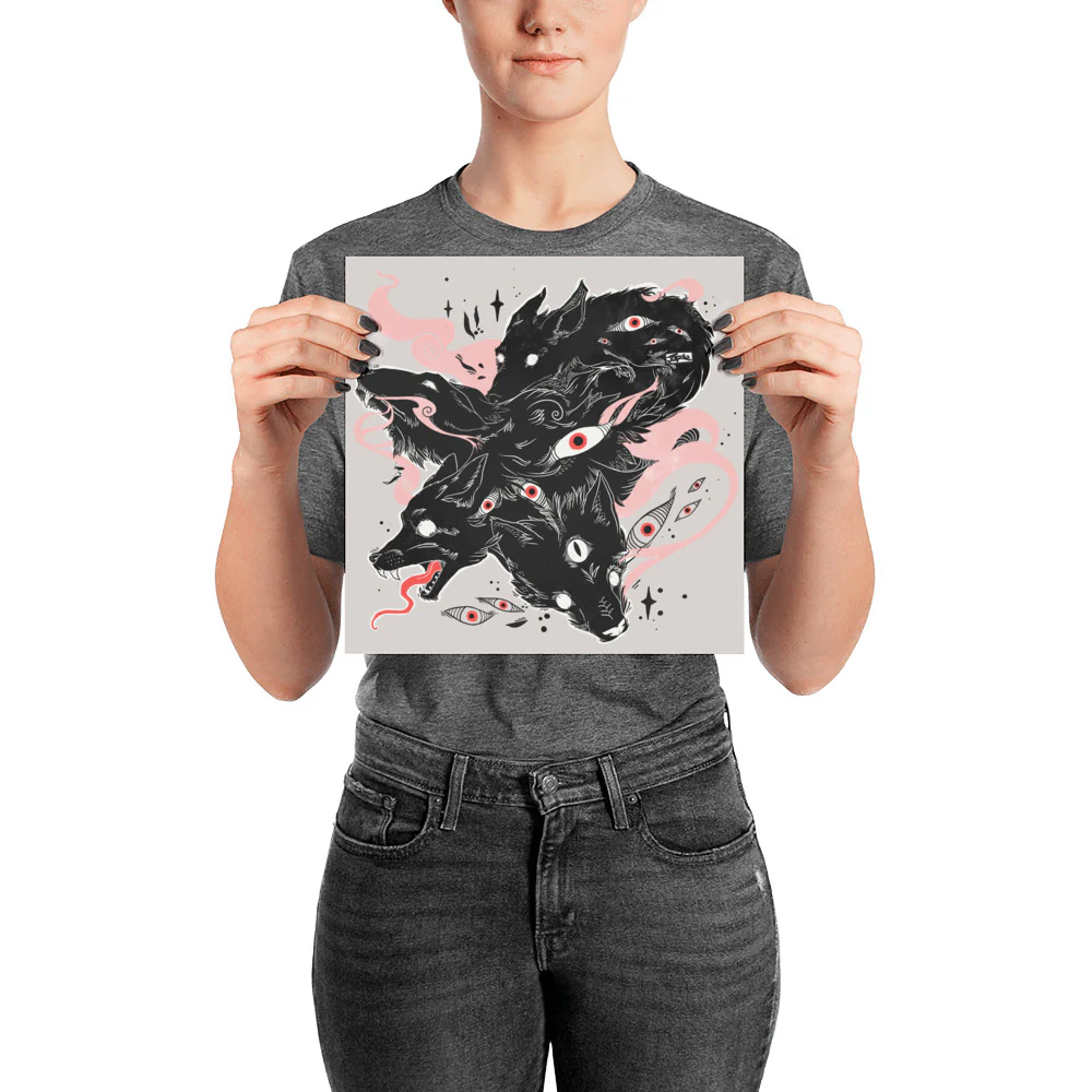 Many Eyes Many Black Wolves Matte Art Print Poster - Image 4