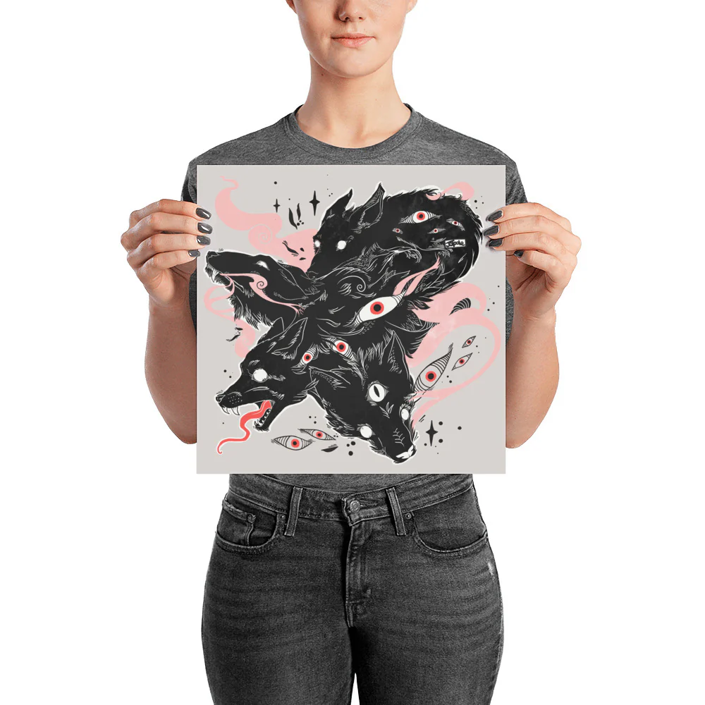 Many Eyes Many Black Wolves Matte Art Print Poster - Image 5