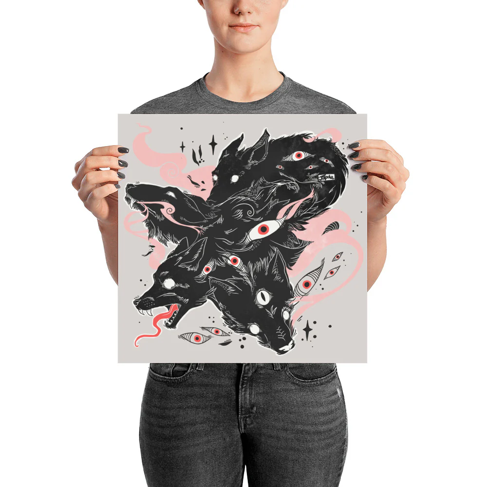 Many Eyes Many Black Wolves Matte Art Print Poster - Image 6