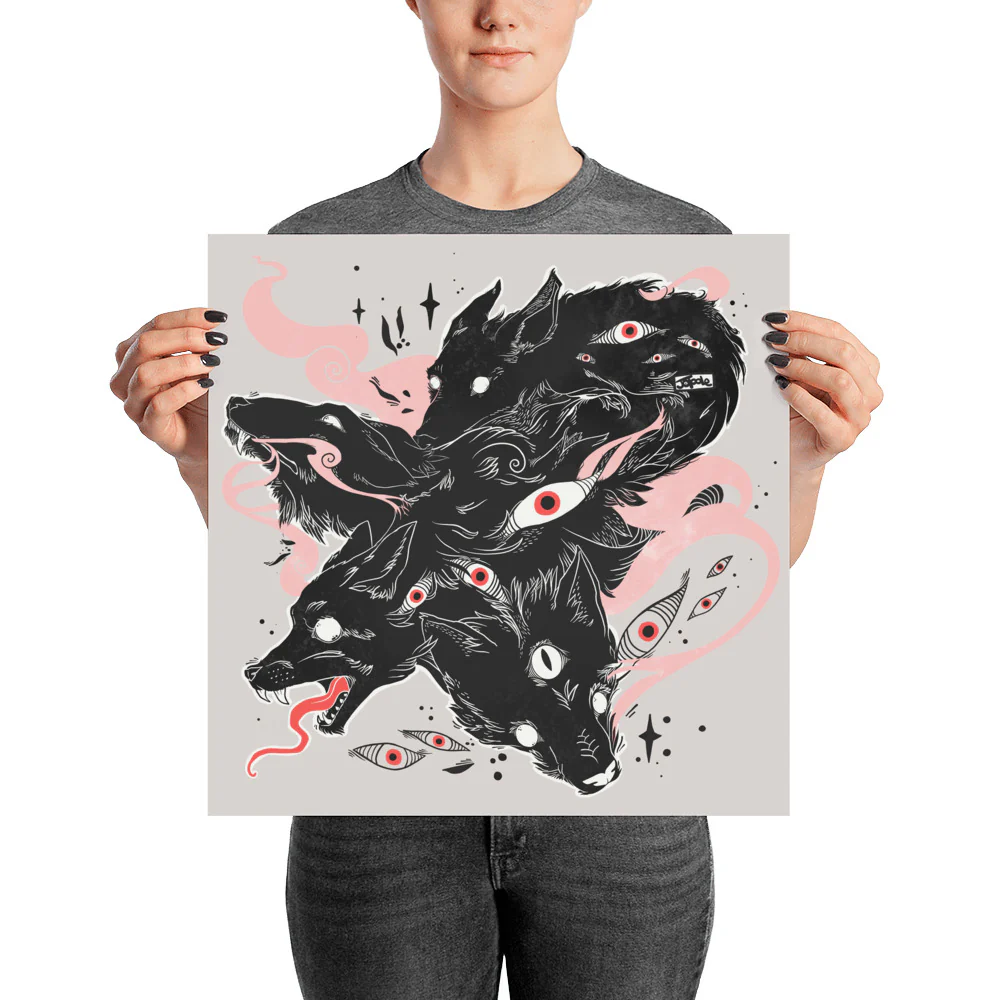Many Eyes Many Black Wolves Matte Art Print Poster - Image 7
