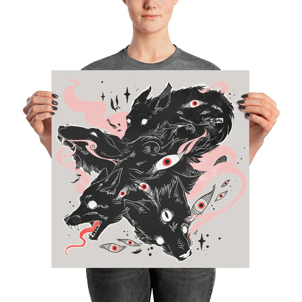 Many Eyes Many Black Wolves Matte Art Print Poster - Image 8