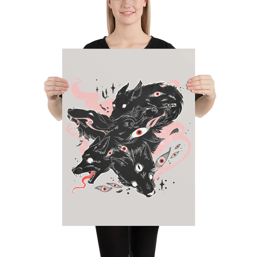 Many Eyes Many Black Wolves Matte Art Print Poster - Image 9