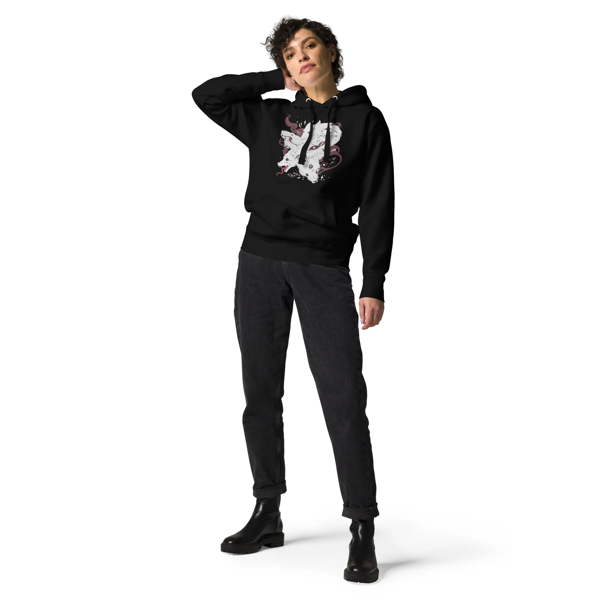 Many Eyes Many Wolves, Unisex Hoodie - Image 3