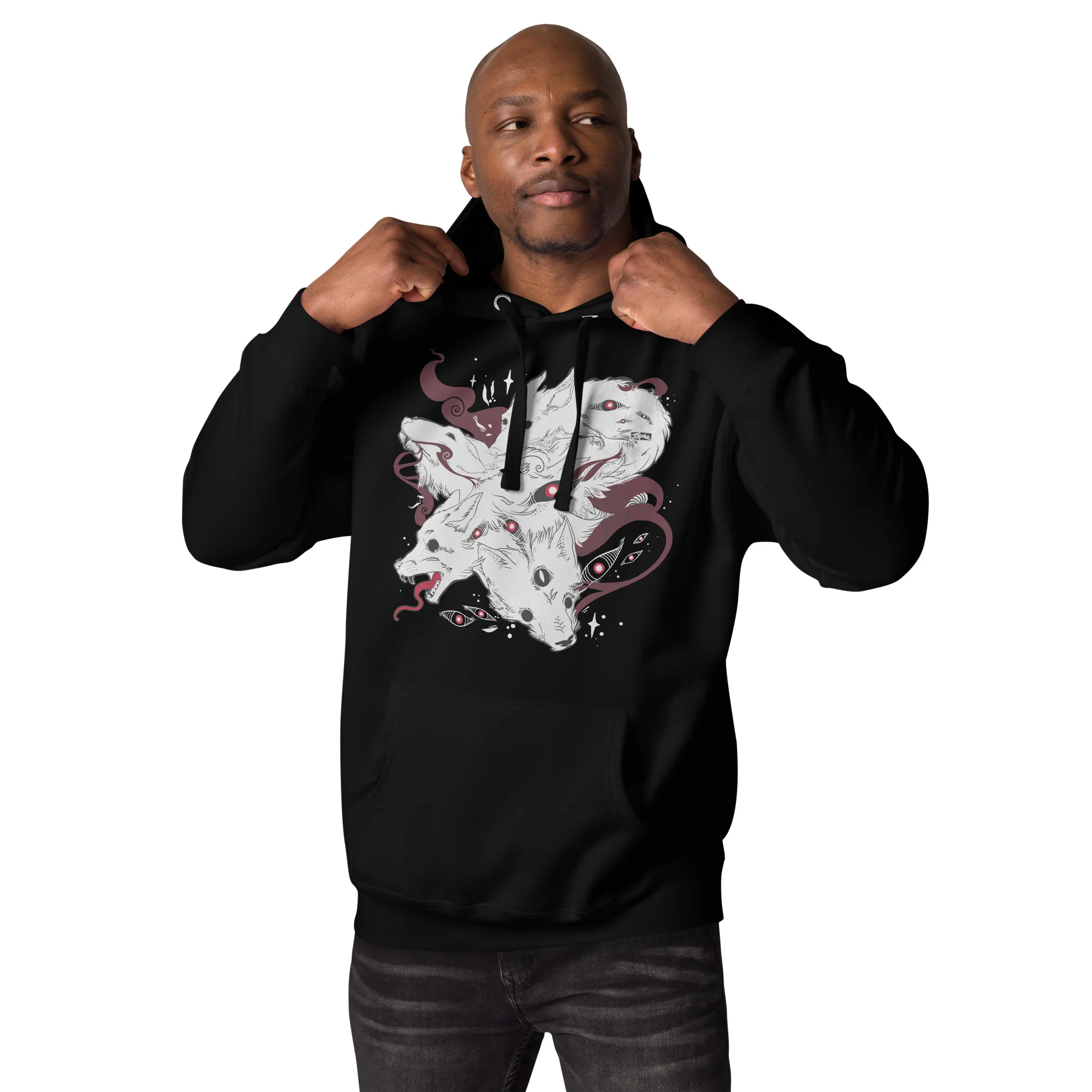 Many Eyes Many Wolves, Unisex Hoodie - Image 4