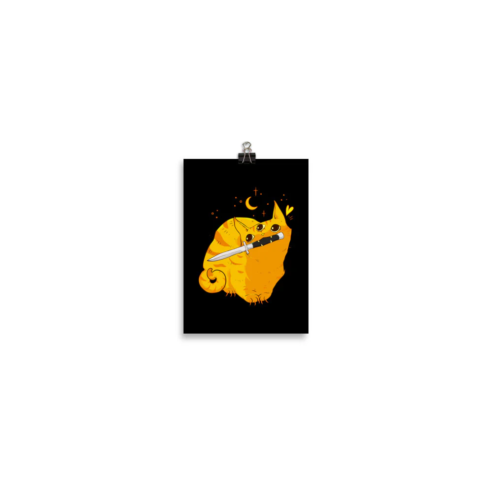 Mean Orange Cat, Matte Art Print Poster - Image 2