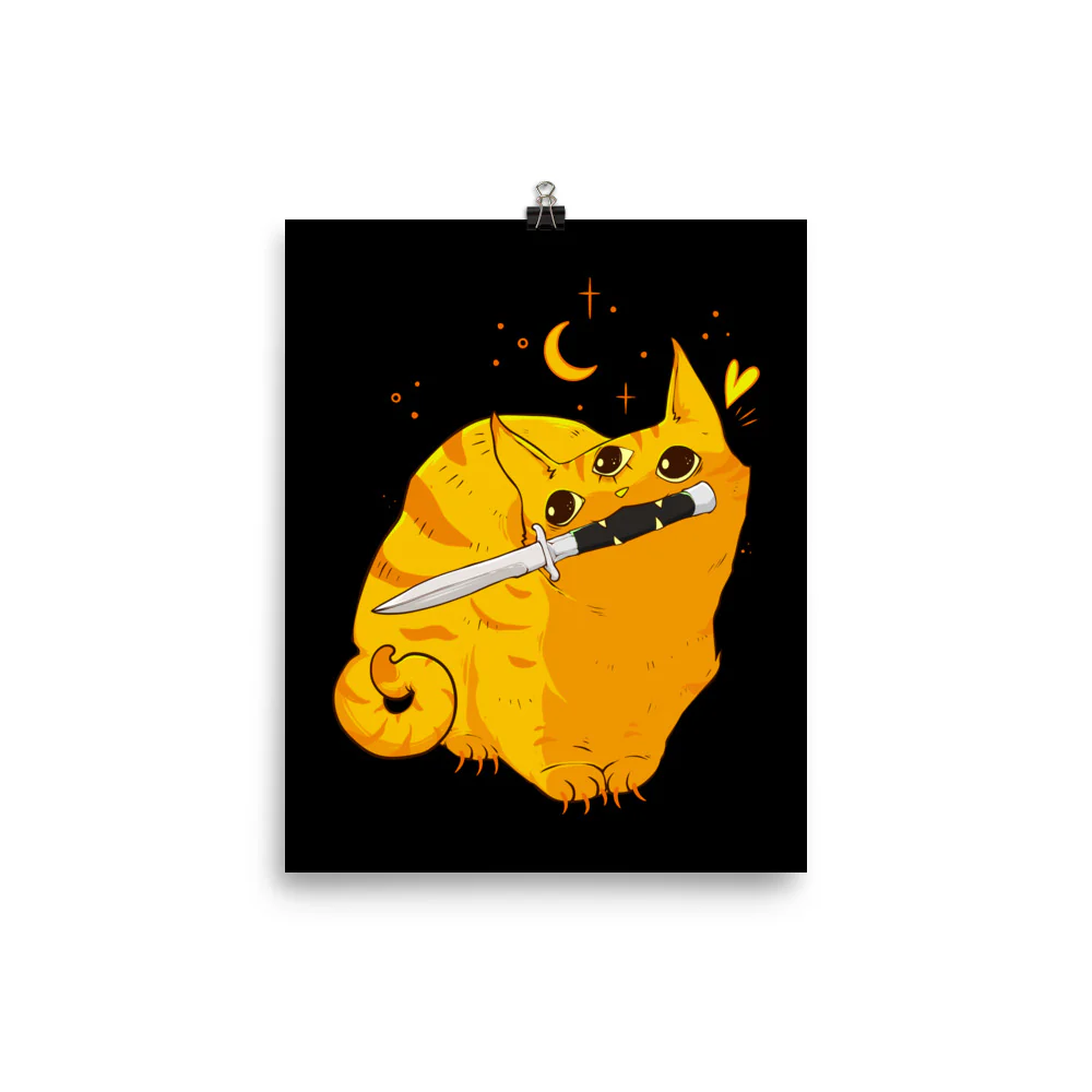 Mean Orange Cat, Matte Art Print Poster - Image 3