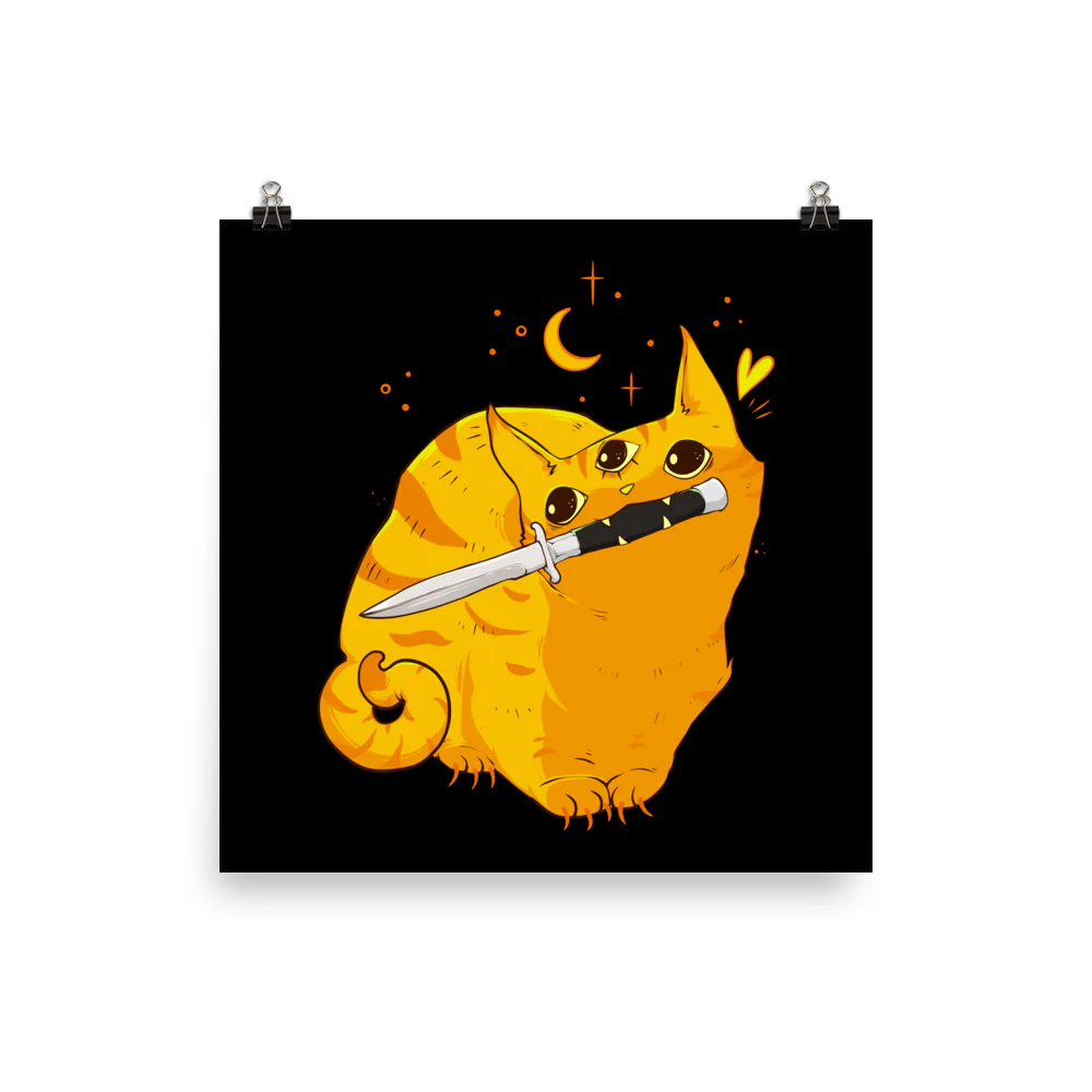 Mean Orange Cat, Matte Art Print Poster - Image 4