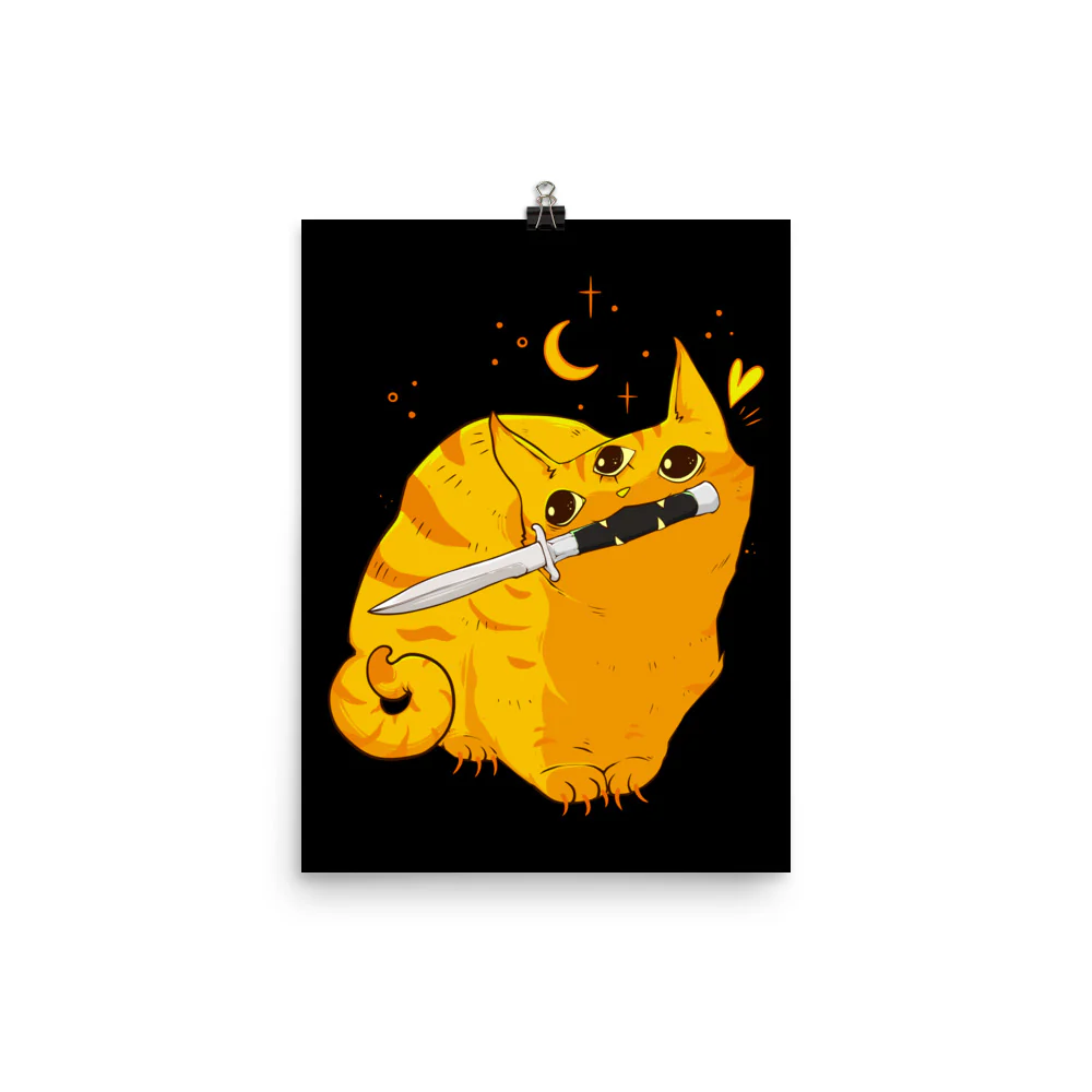 Mean Orange Cat, Matte Art Print Poster - Image 5
