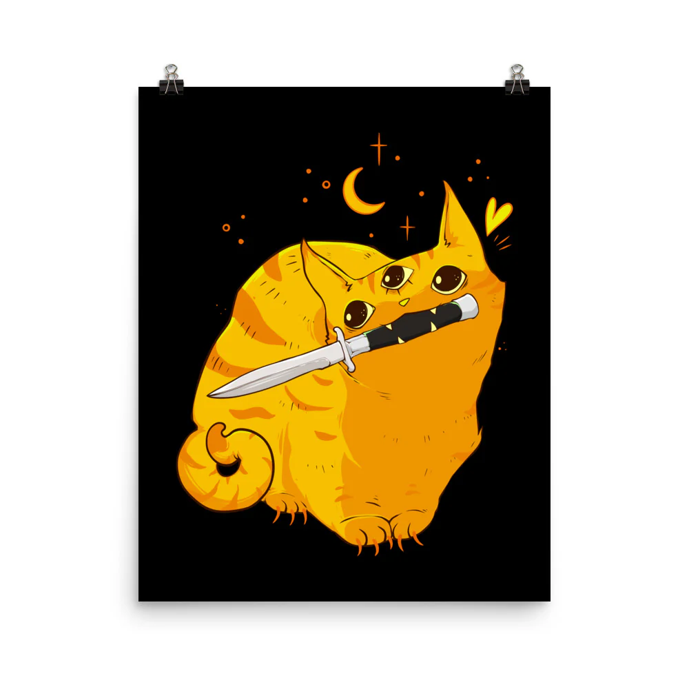 Mean Orange Cat, Matte Art Print Poster - Image 6