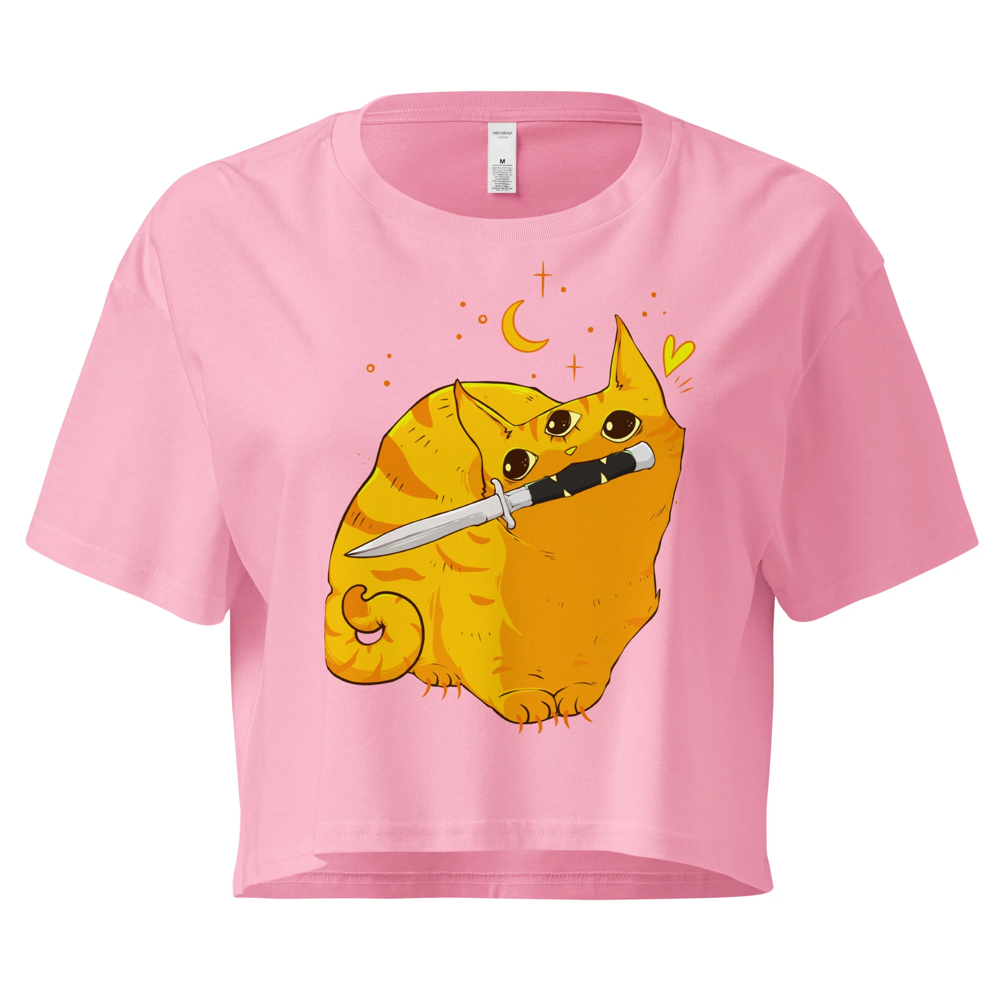 Mean Orange Cat, Relaxed Crop Top