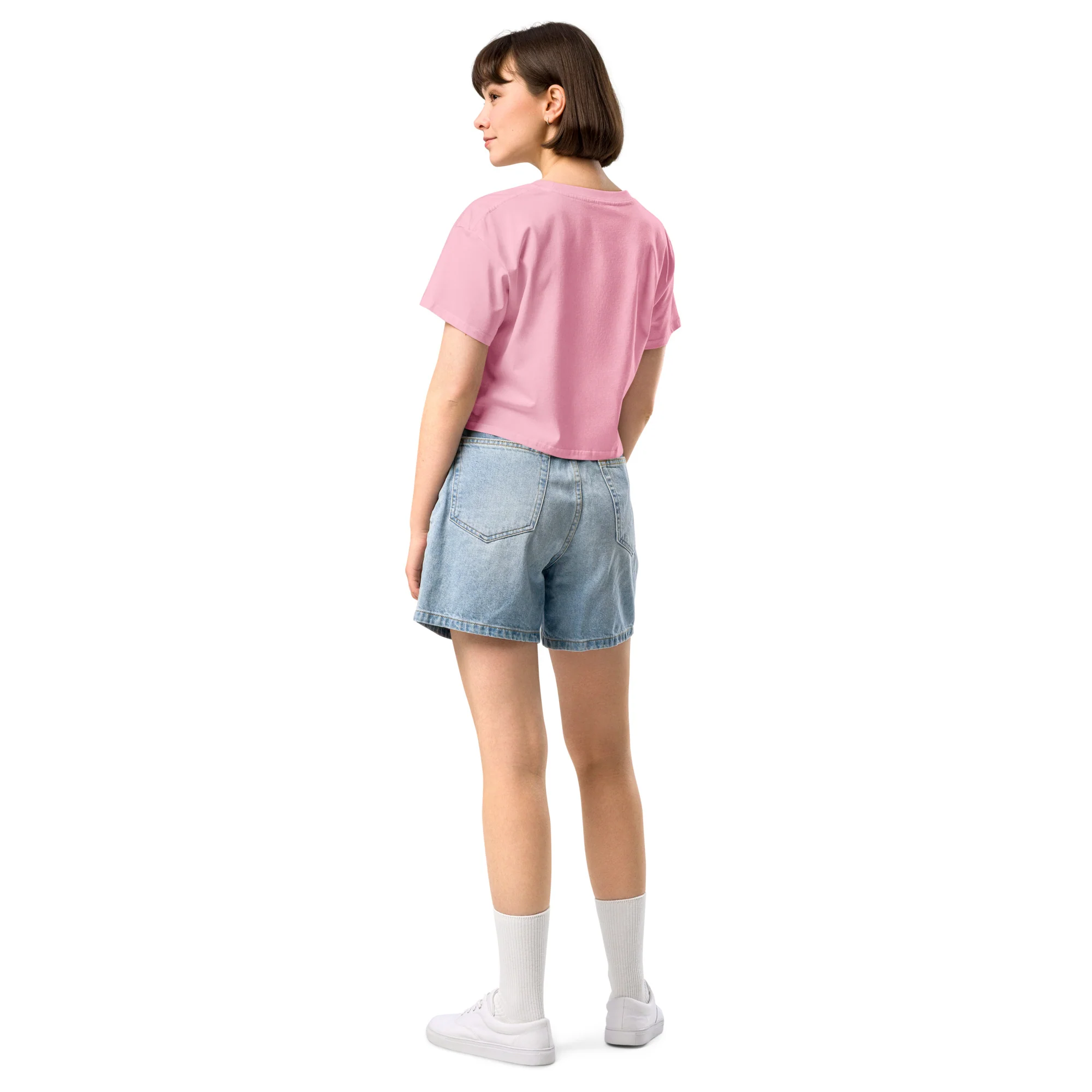 Mean Orange Cat, Relaxed Crop Top - Image 5