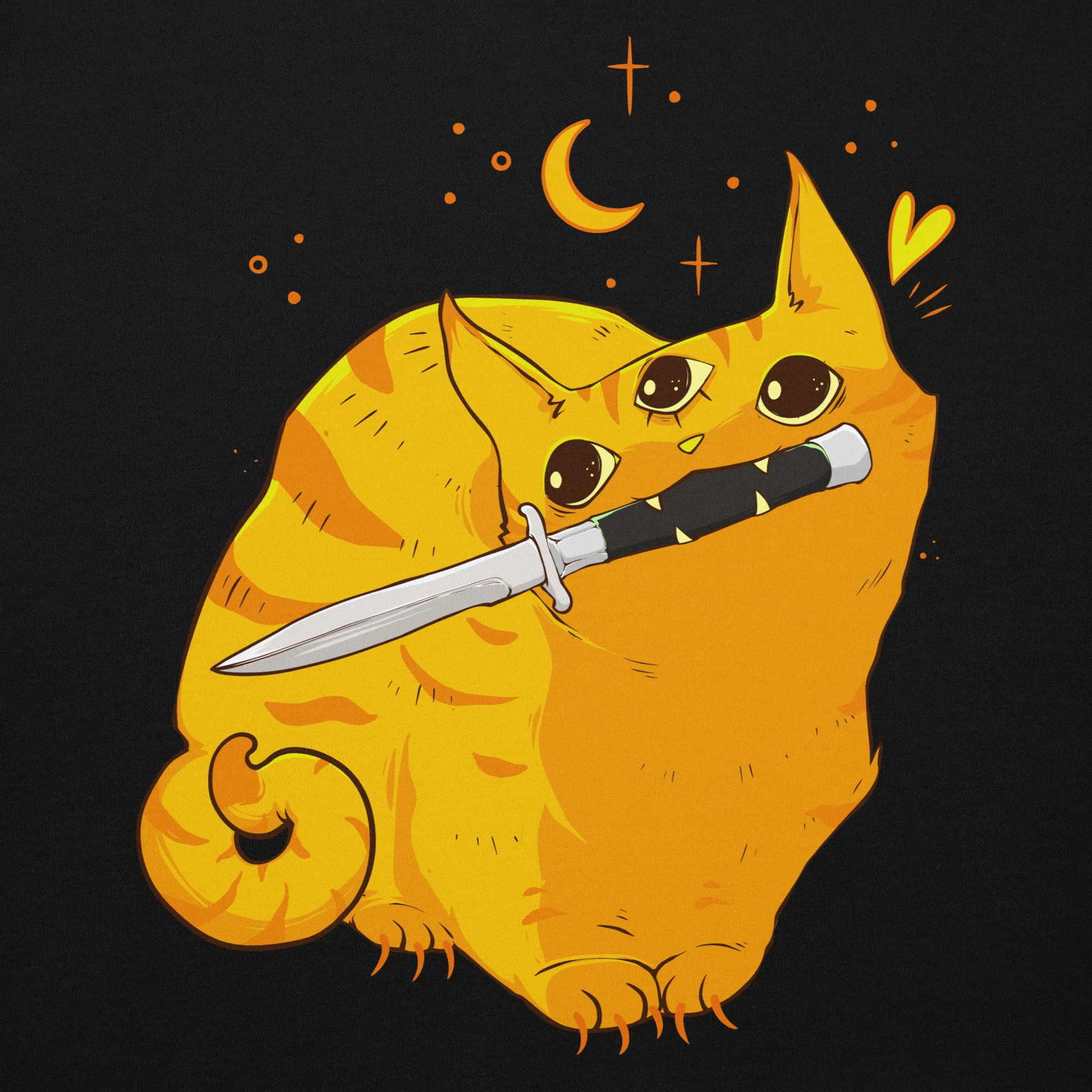 Mean Orange Cat, Unisex Hoodie - Image 2