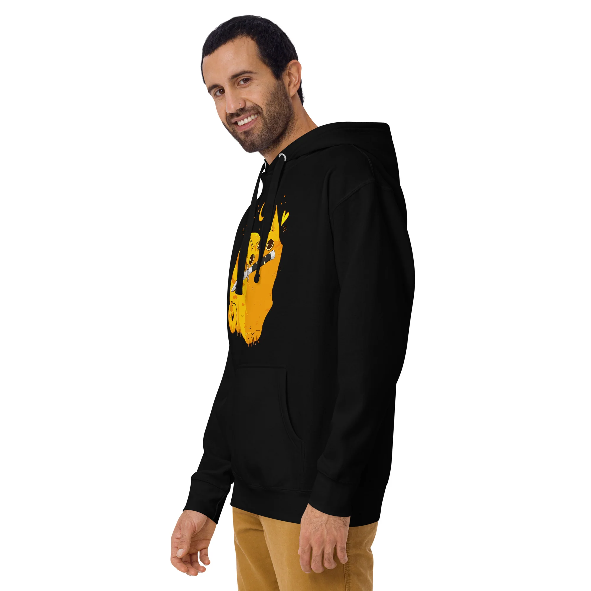 Mean Orange Cat, Unisex Hoodie - Image 3