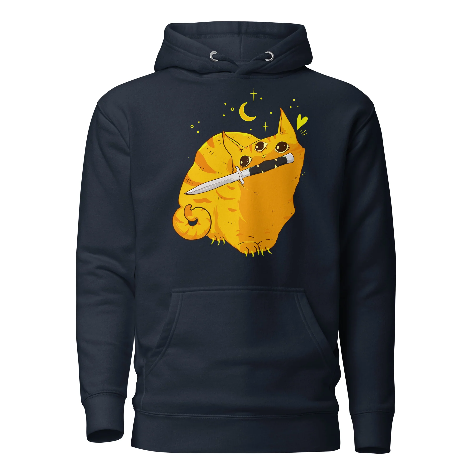 Mean Orange Cat, Unisex Hoodie