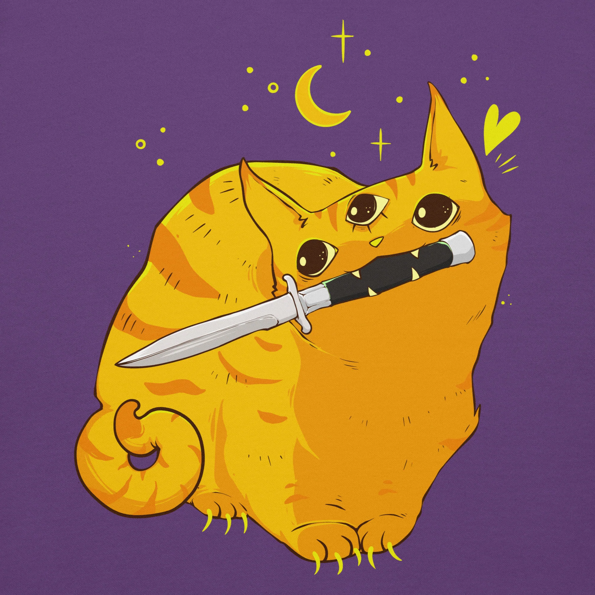 Mean Orange Cat, Unisex Hoodie - Image 2