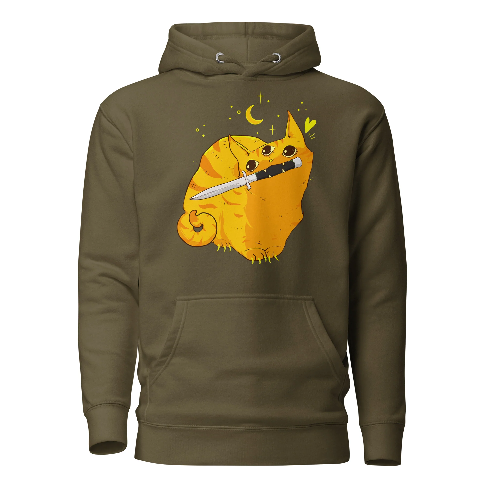 Mean Orange Cat, Unisex Hoodie - Image 4