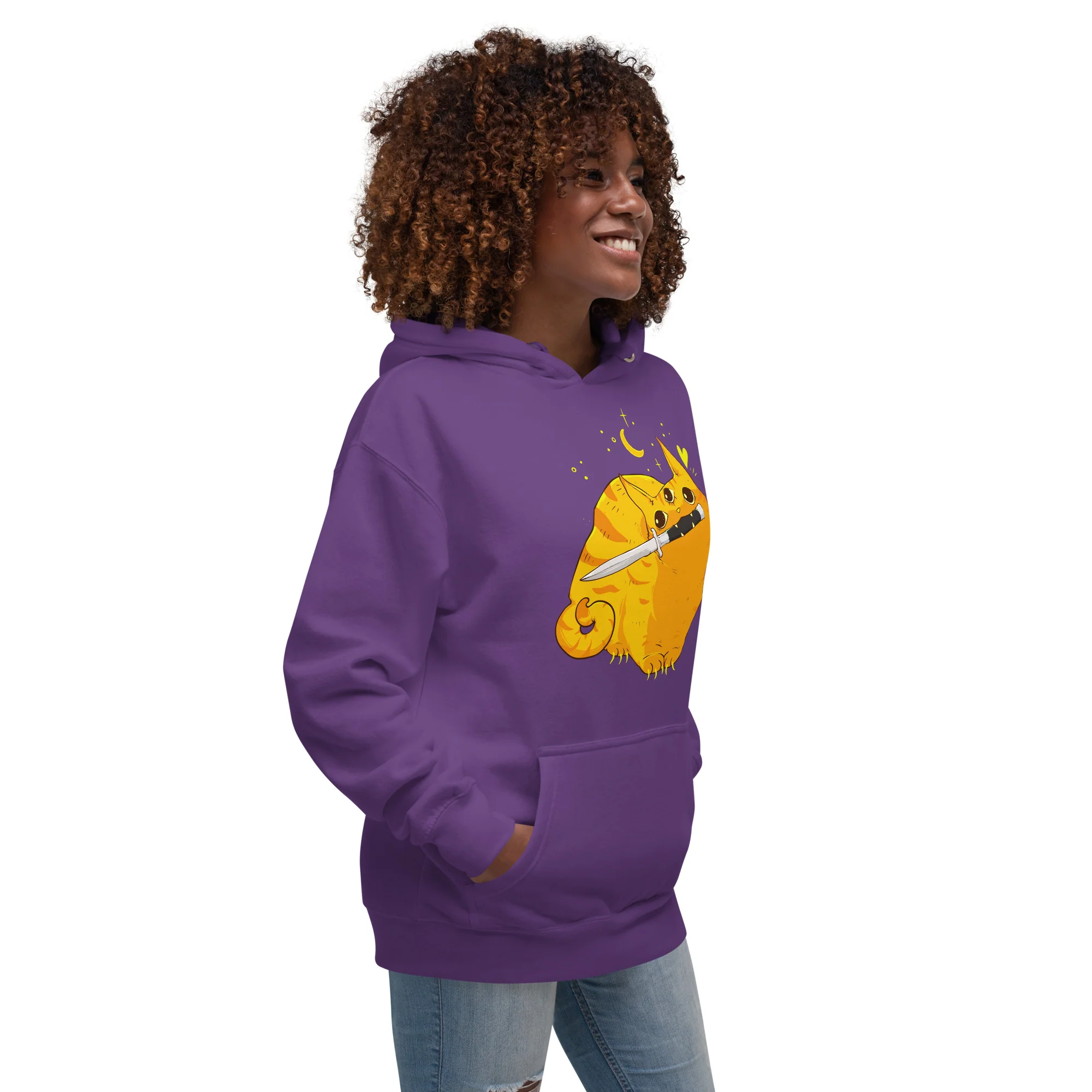 Mean Orange Cat, Unisex Hoodie - Image 6