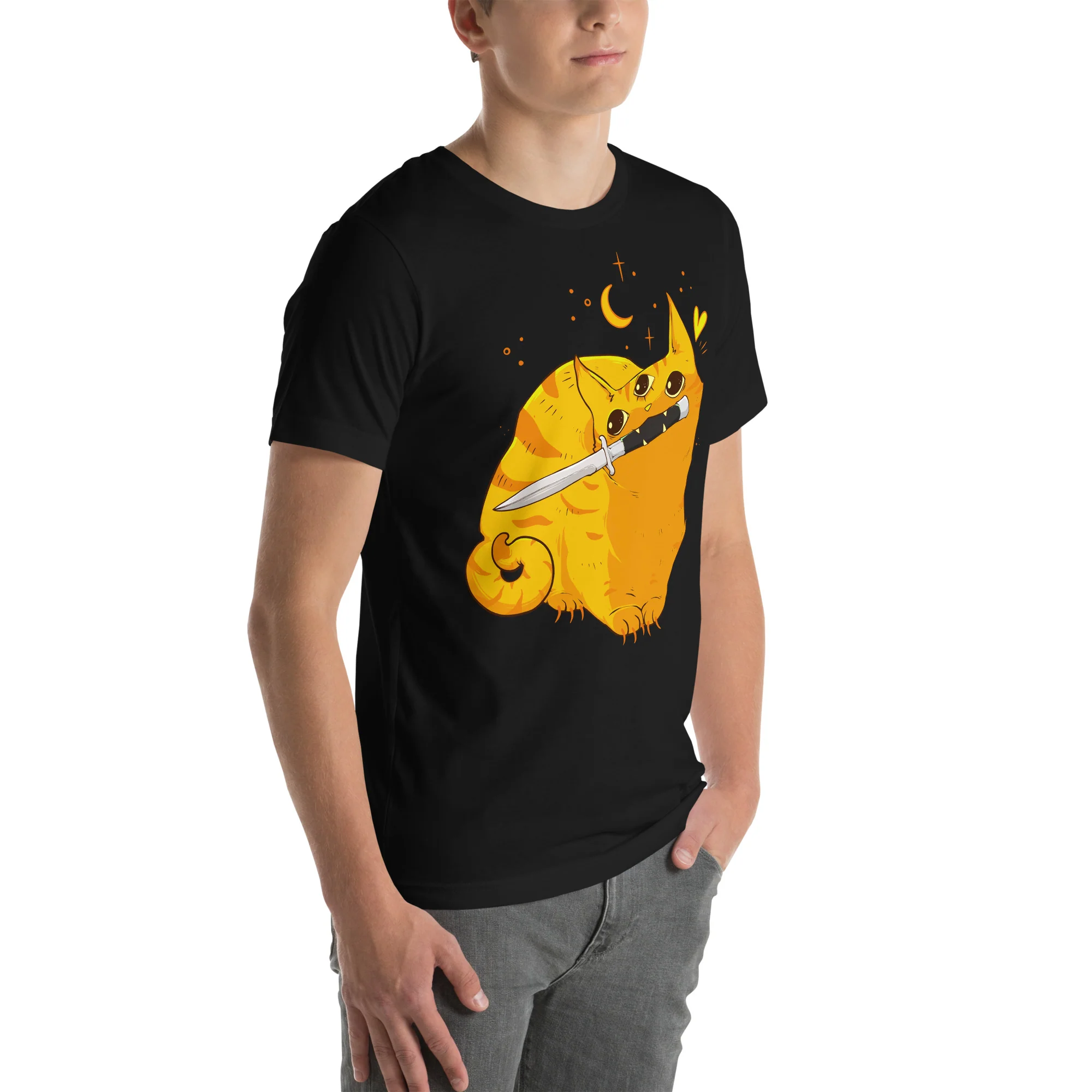 Mean Orange Cat, Unisex T-Shirt - Image 2