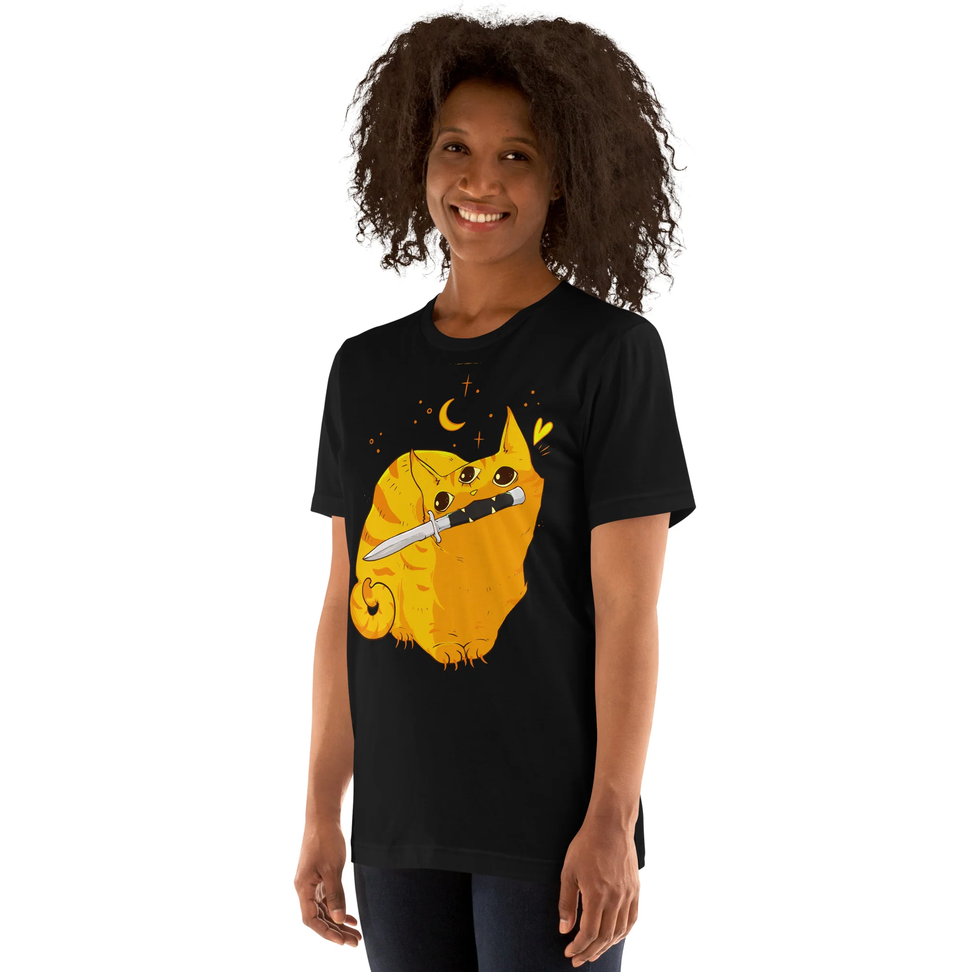 Mean Orange Cat, Unisex T-Shirt - Image 5