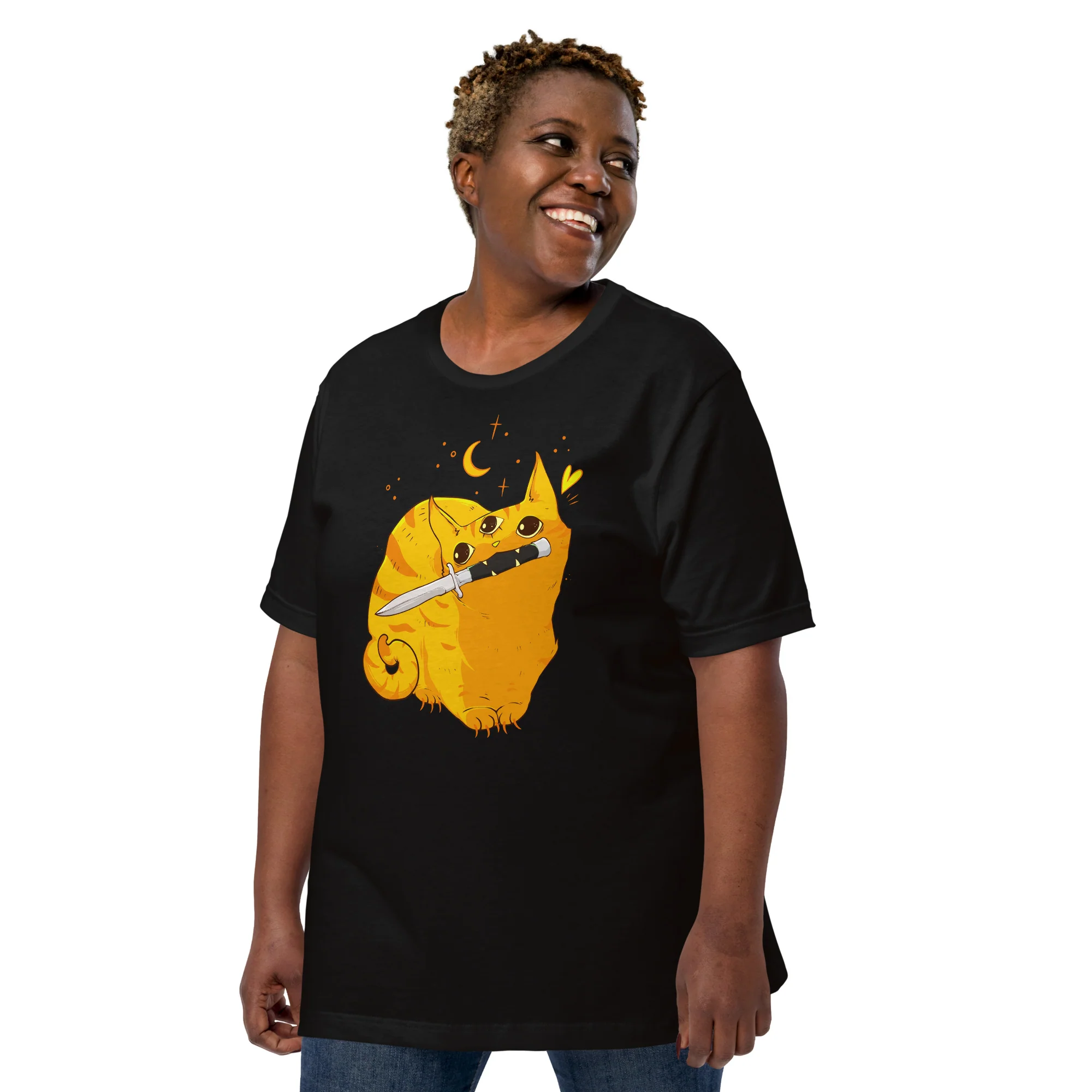 Mean Orange Cat, Unisex T-Shirt - Image 6