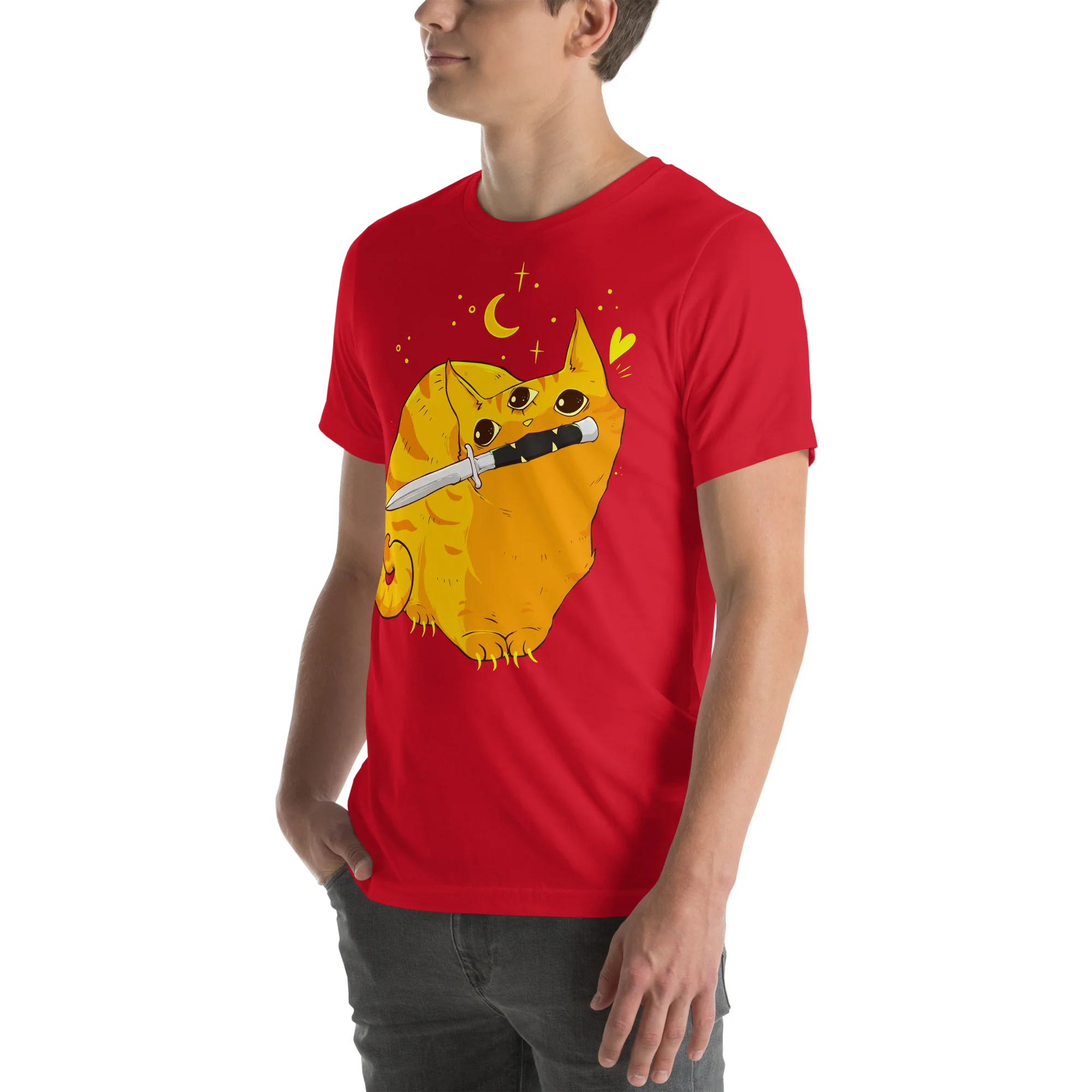 Mean Orange Cat, Unisex T-Shirt - Image 3