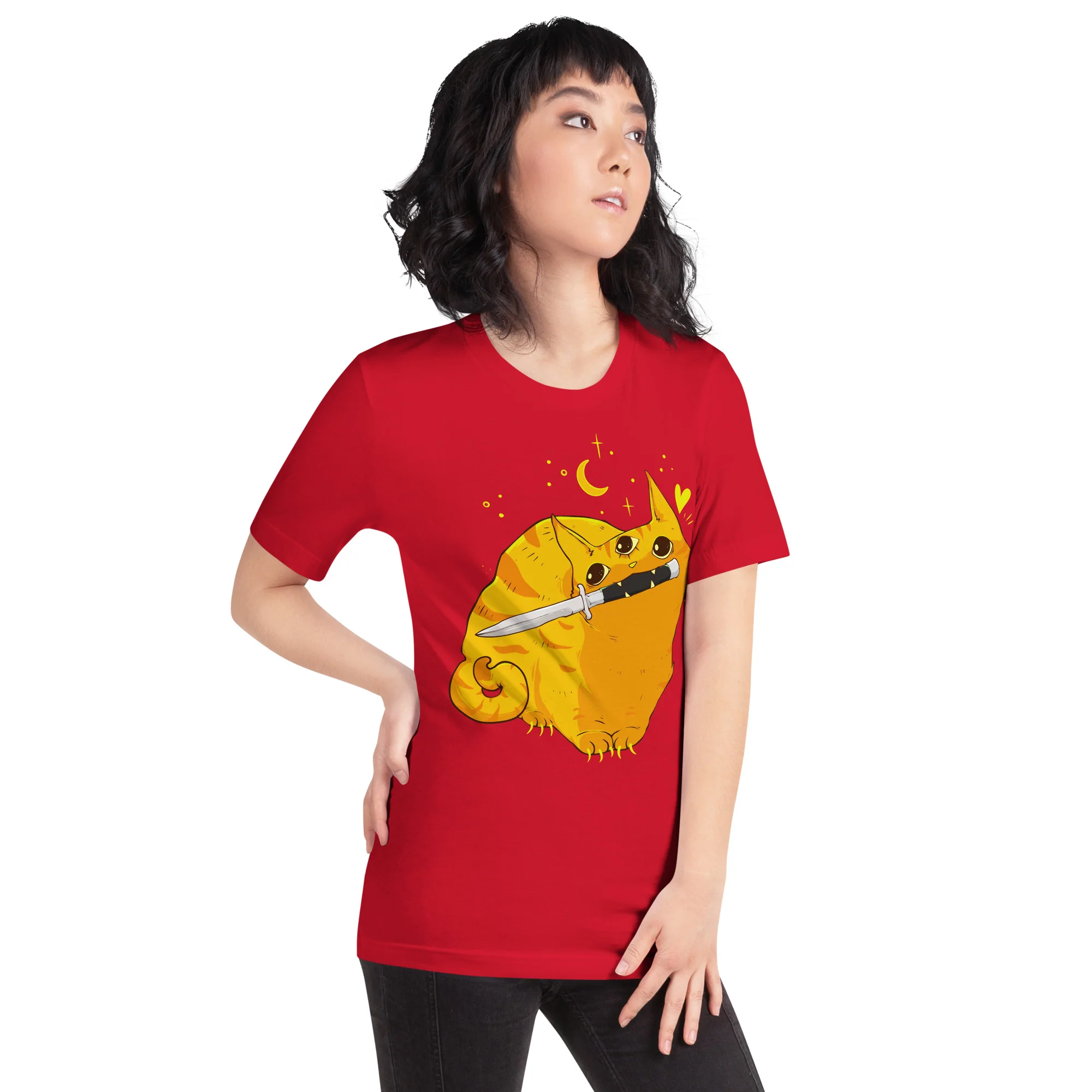 Mean Orange Cat, Unisex T-Shirt - Image 4