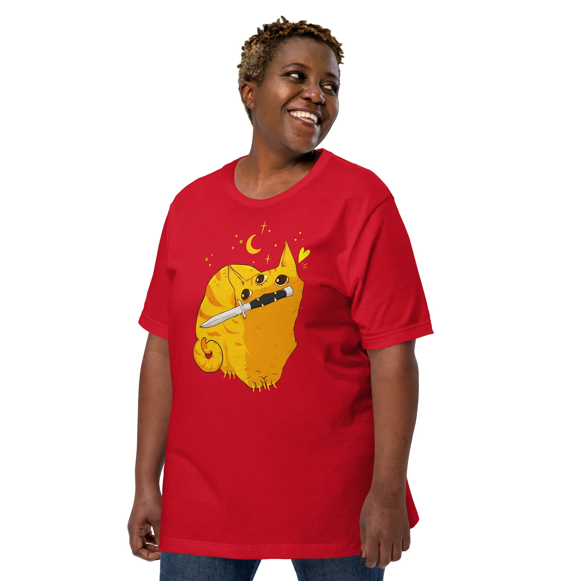 Mean Orange Cat, Unisex T-Shirt - Image 6