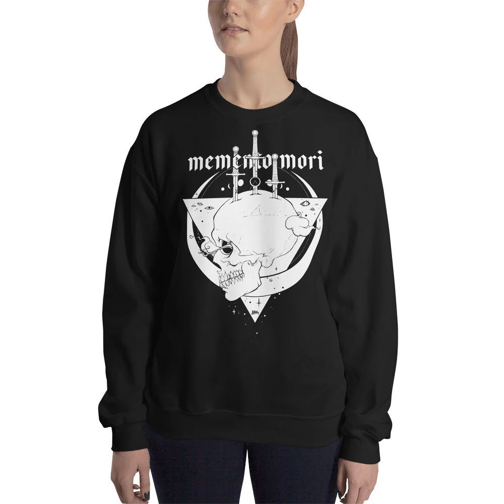 Memento Mori Skull, Unisex Sweatshirt - Image 3