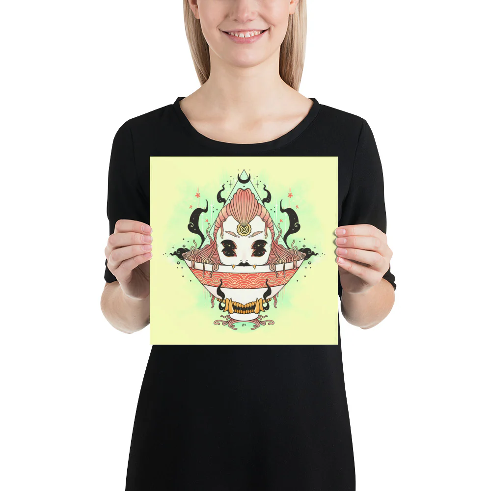 Monster Girl Ramen 2, Matte Art Print Poster - Image 3