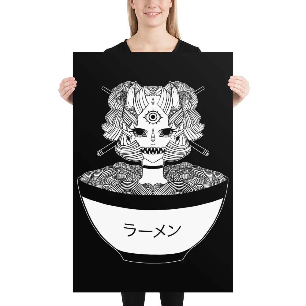 Monster Ramen, Matte Art Print Poster - Image 2