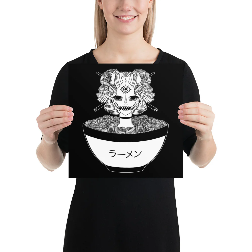 Monster Ramen, Matte Art Print Poster - Image 3