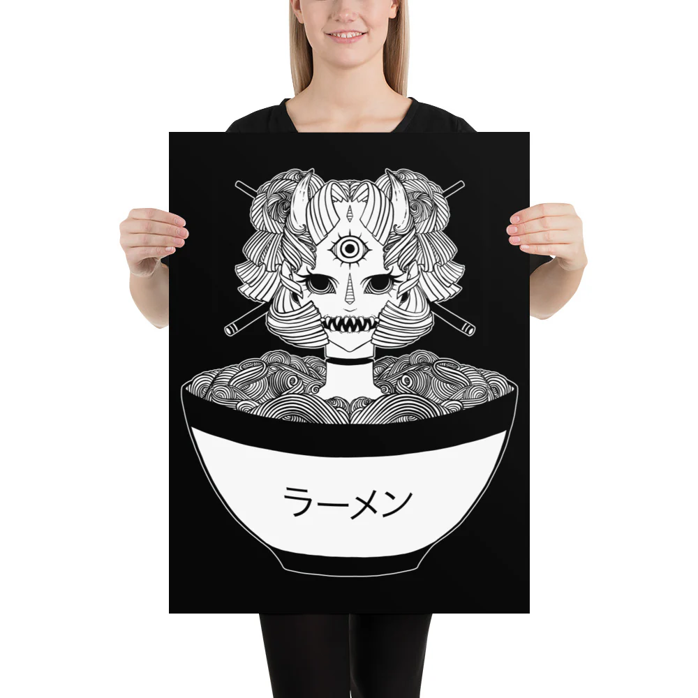 Monster Ramen, Matte Art Print Poster - Image 5