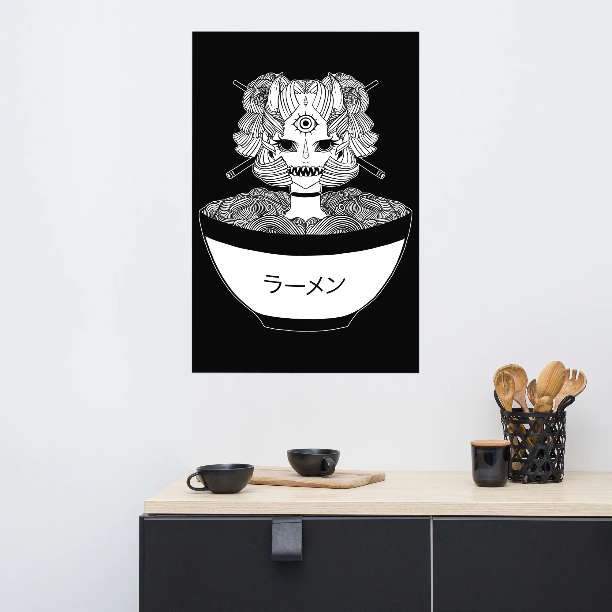 Monster Ramen, Matte Art Print Poster - Image 8