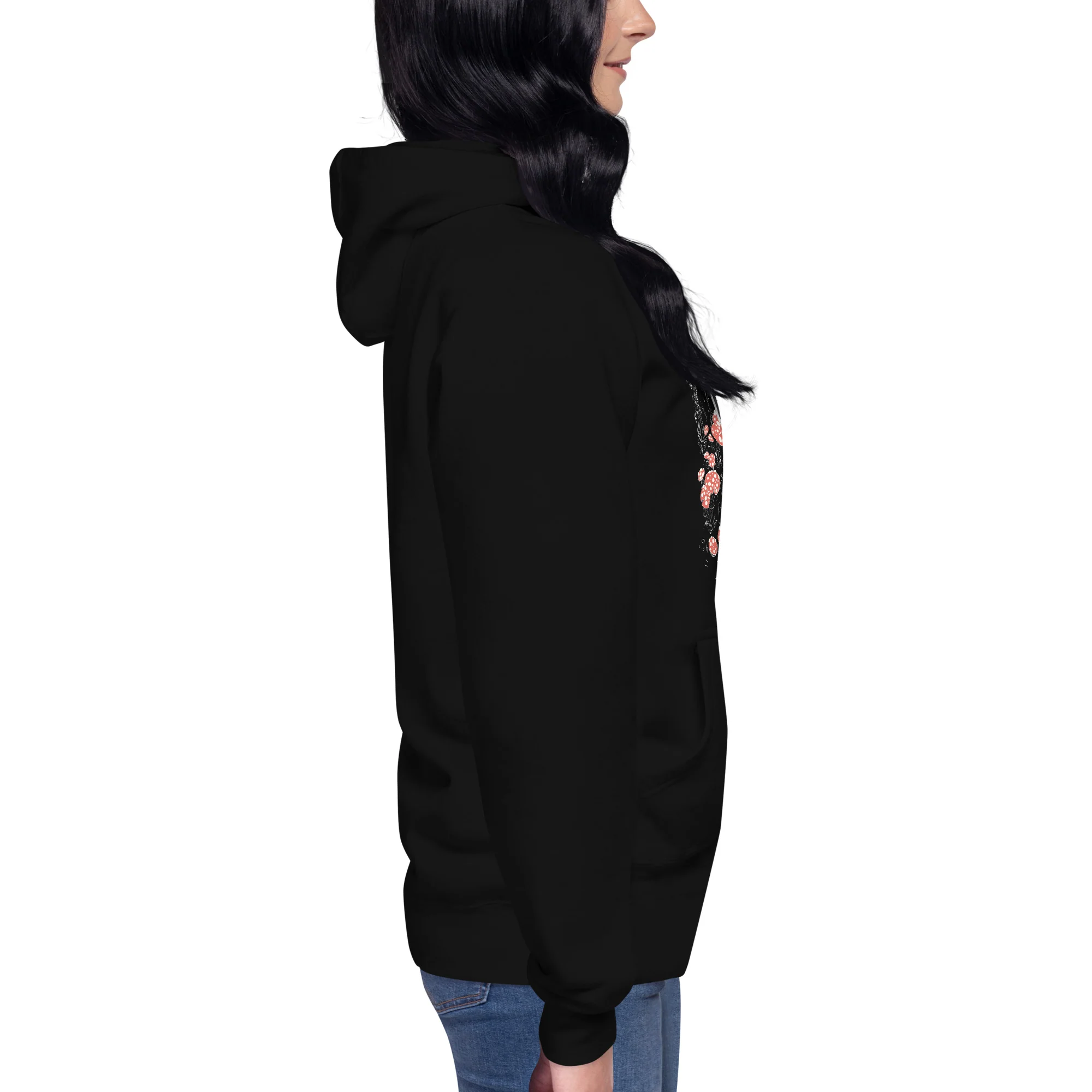 Mushroom And Wolf Skull, Unisex Hoodie - Image 6
