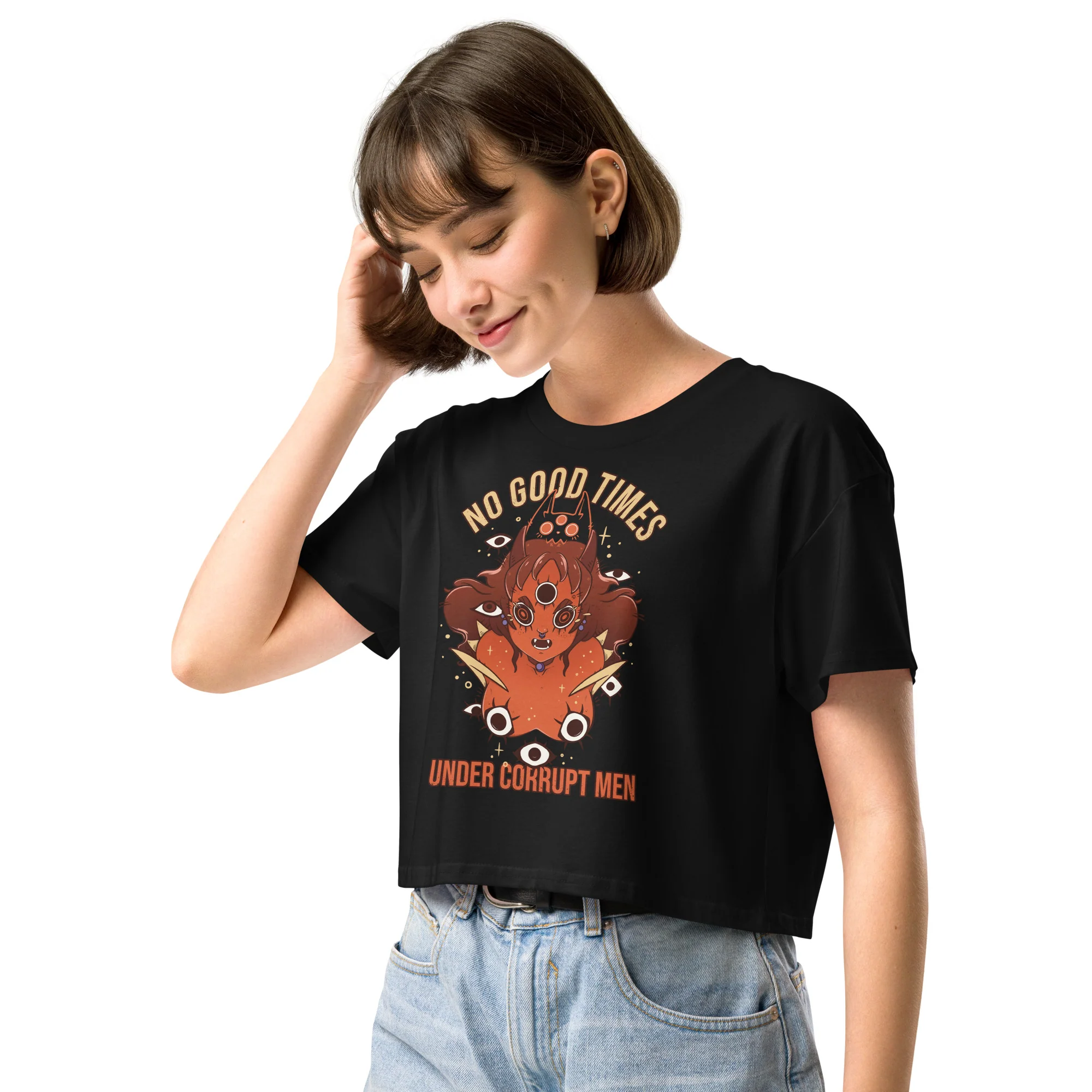 No Good Times, Relaxed Crop Top - Image 4