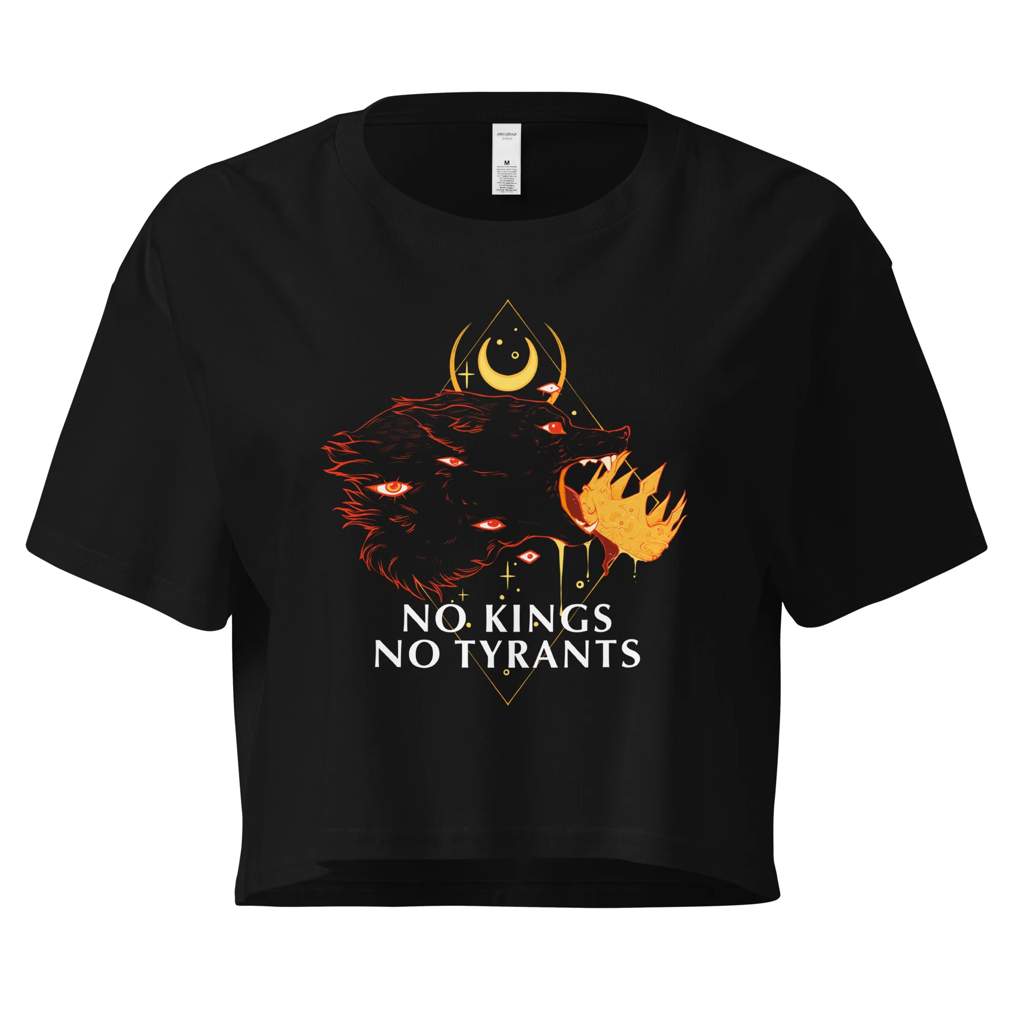 No Kings No Tyrants Wolf, Relaxed Crop Top