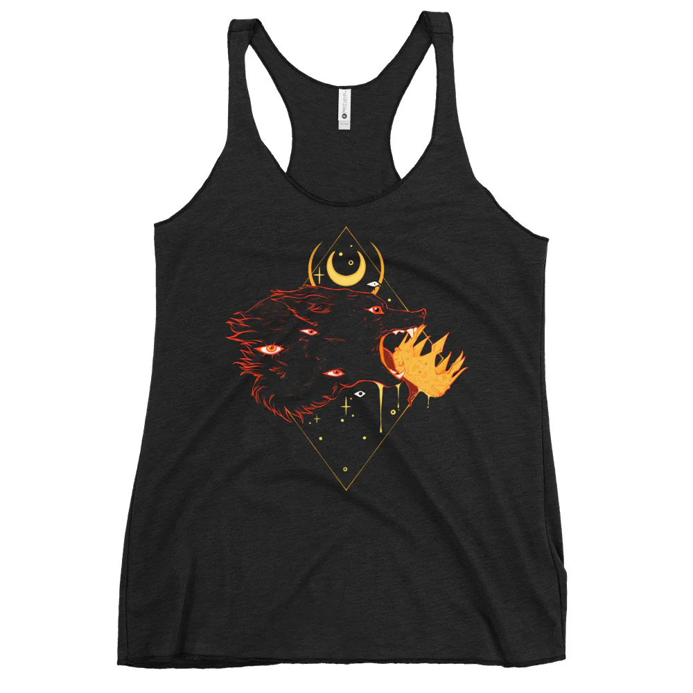 No Kings Wolf, No Text, Racerback Tank Top
