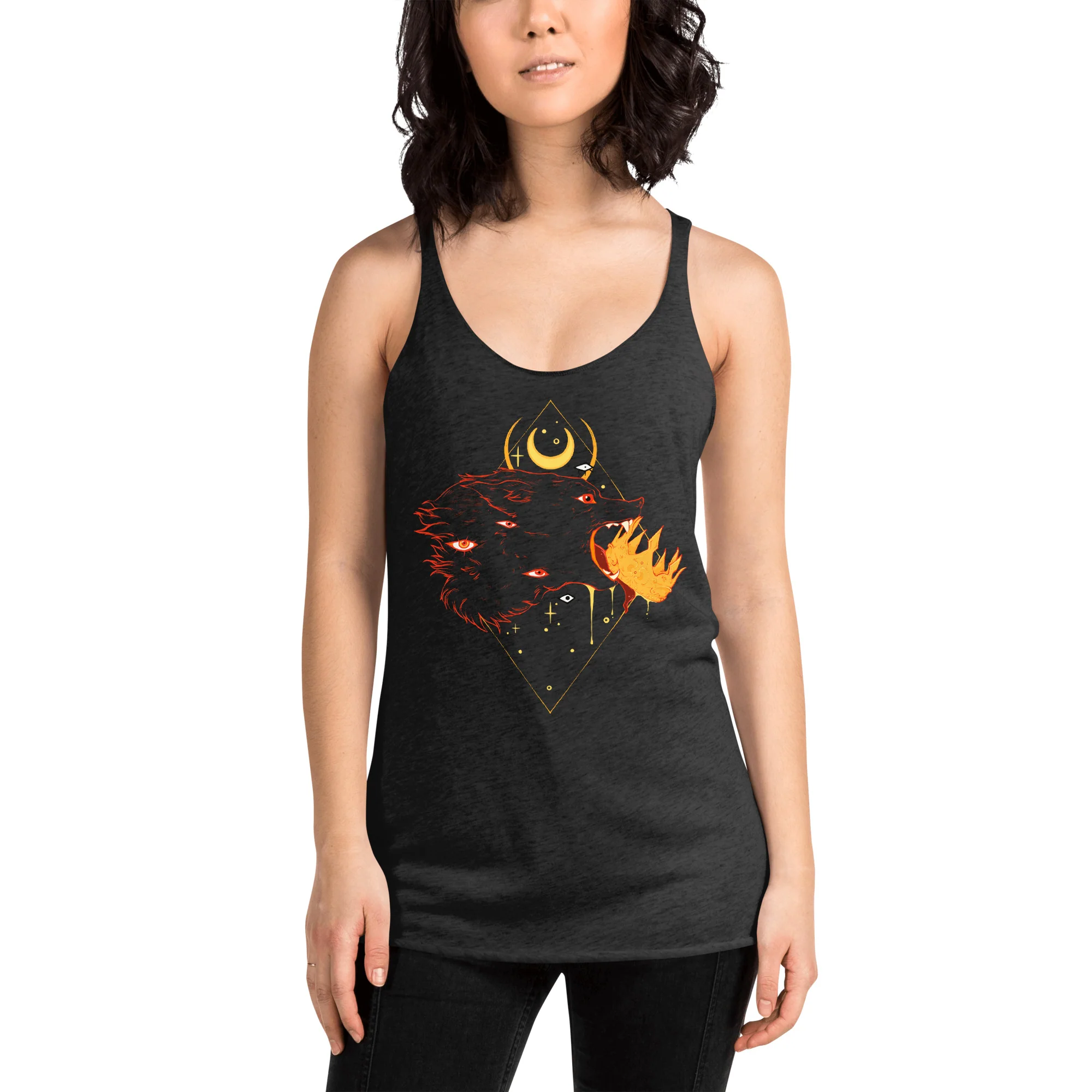 No Kings Wolf, No Text, Racerback Tank Top - Image 3